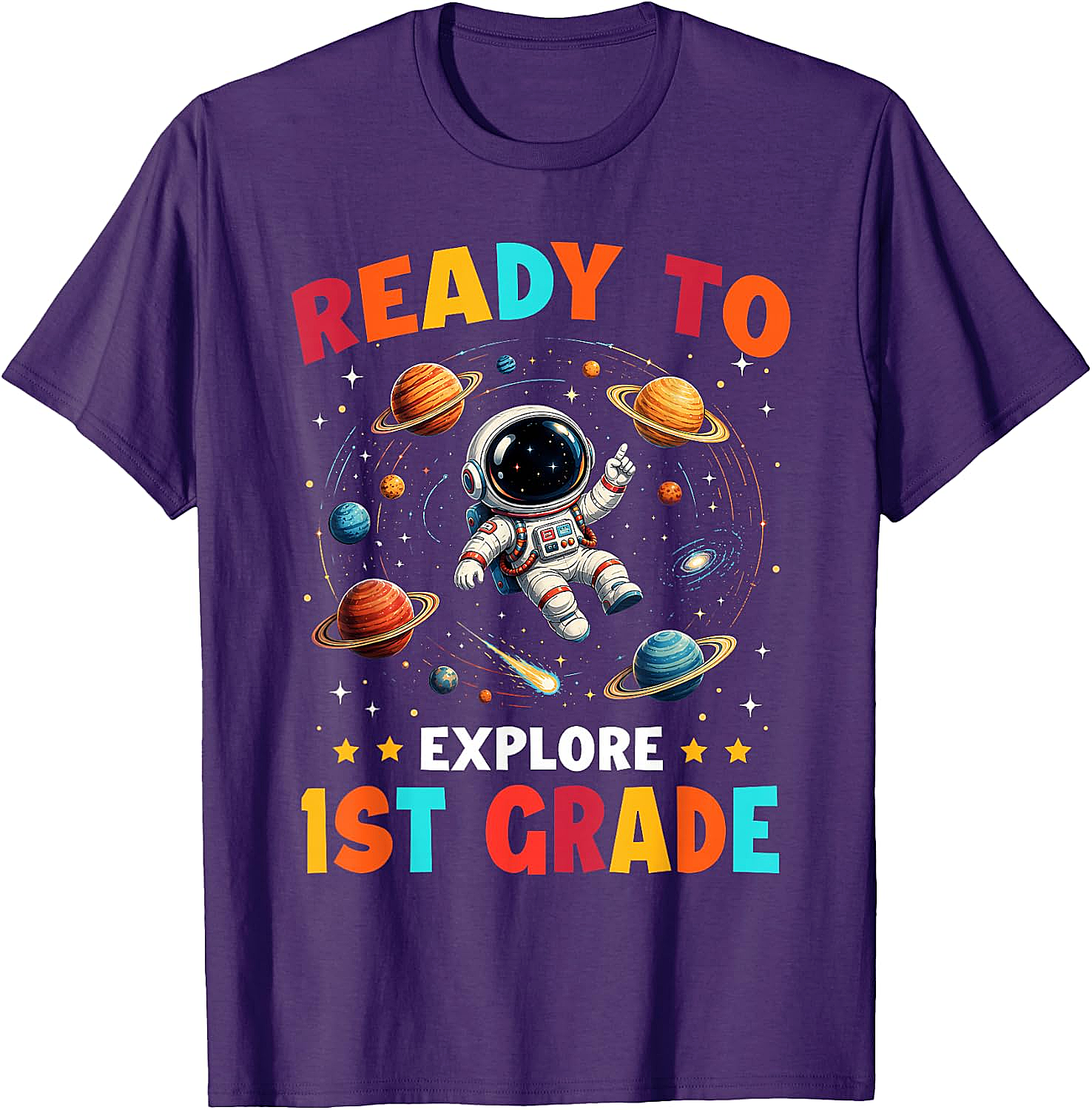 1st Grade Astronaut Back to School Kids T-Shirt Explore
