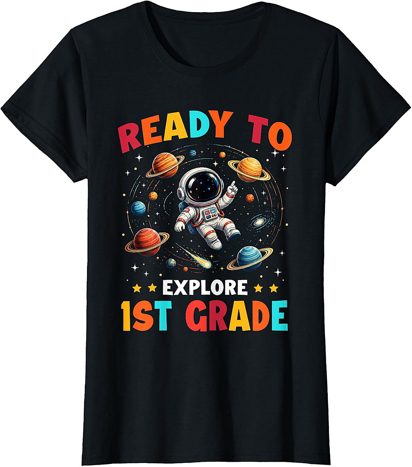 1st Grade Astronaut Back to School Kids T-Shirt Explore