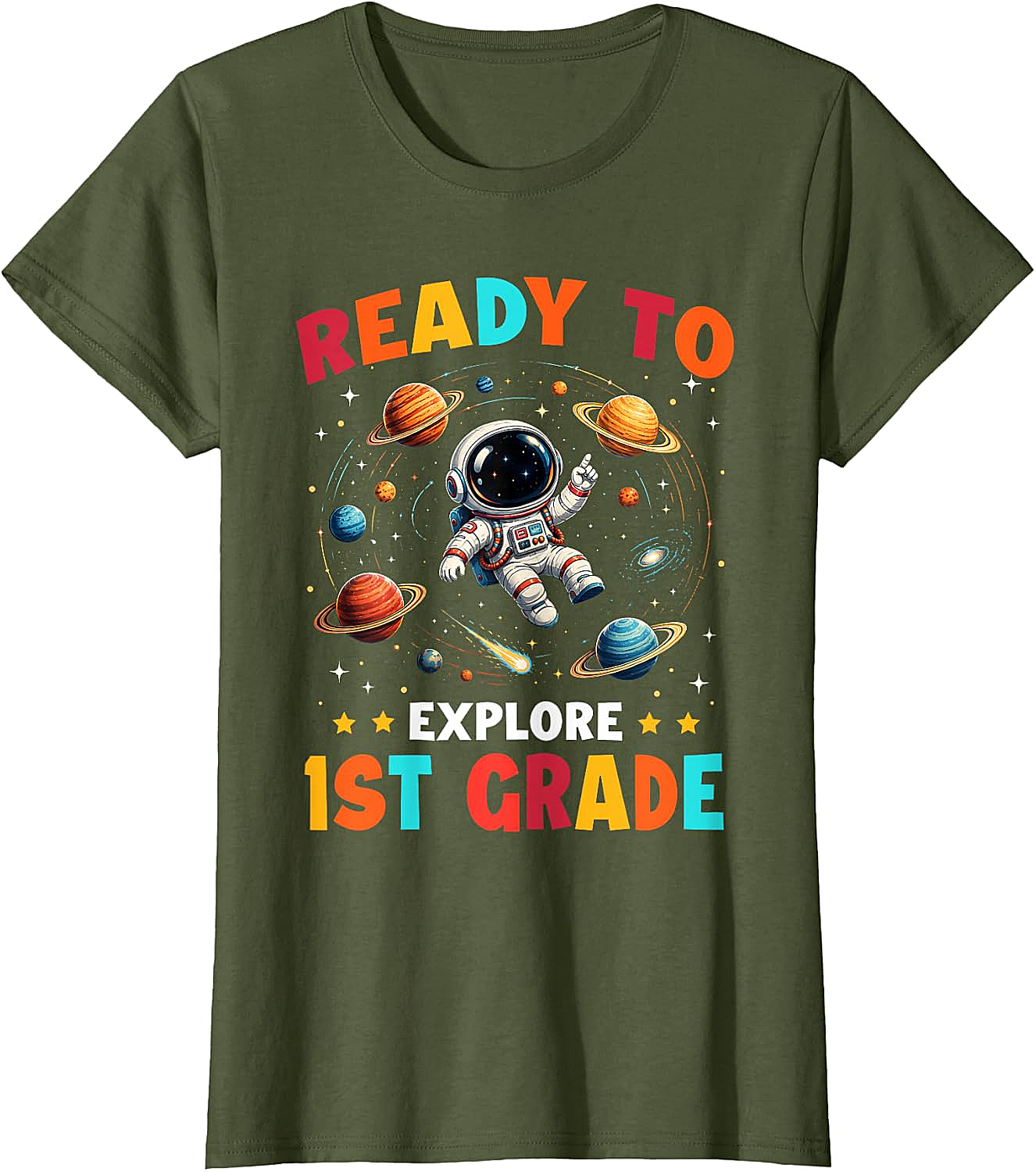 1st Grade Astronaut Back to School Kids T-Shirt Explore