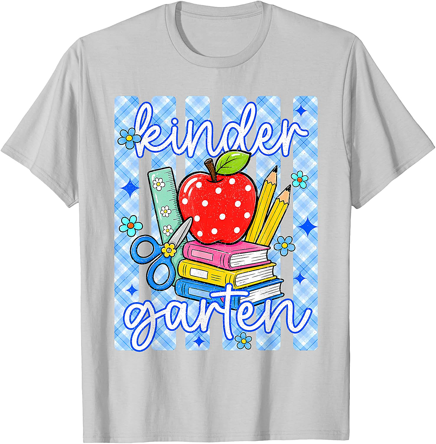  Cute Blue Striped Kindergarten Back to School T-Shirt