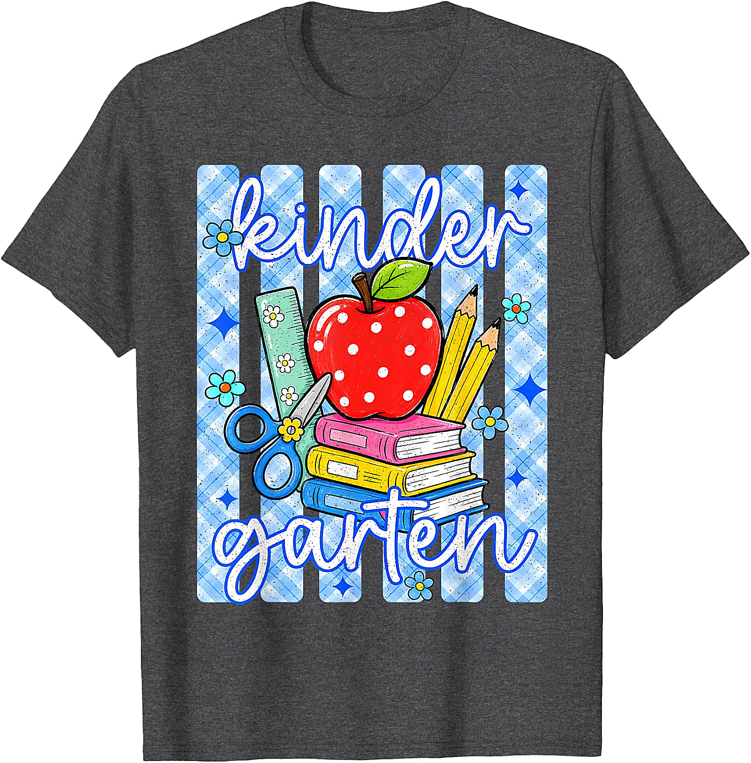  Cute Blue Striped Kindergarten Back to School T-Shirt