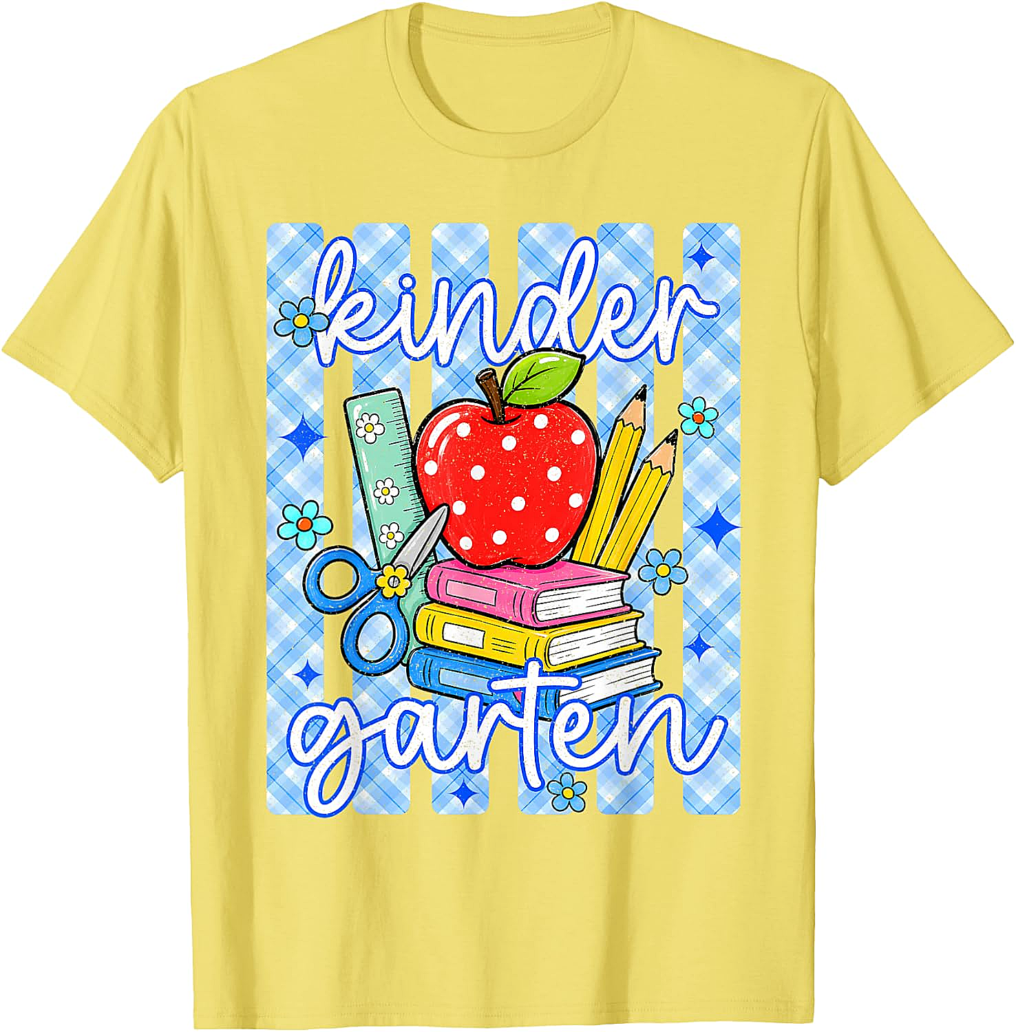  Cute Blue Striped Kindergarten Back to School T-Shirt
