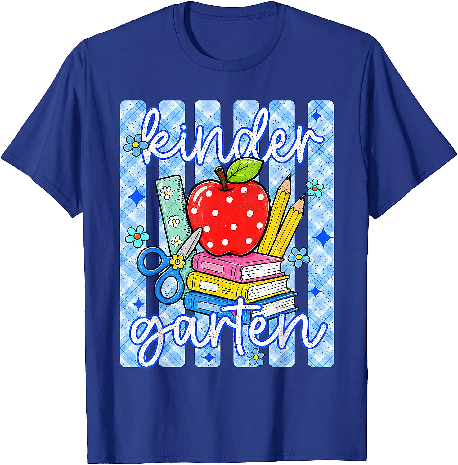  Cute Blue Striped Kindergarten Back to School T-Shirt