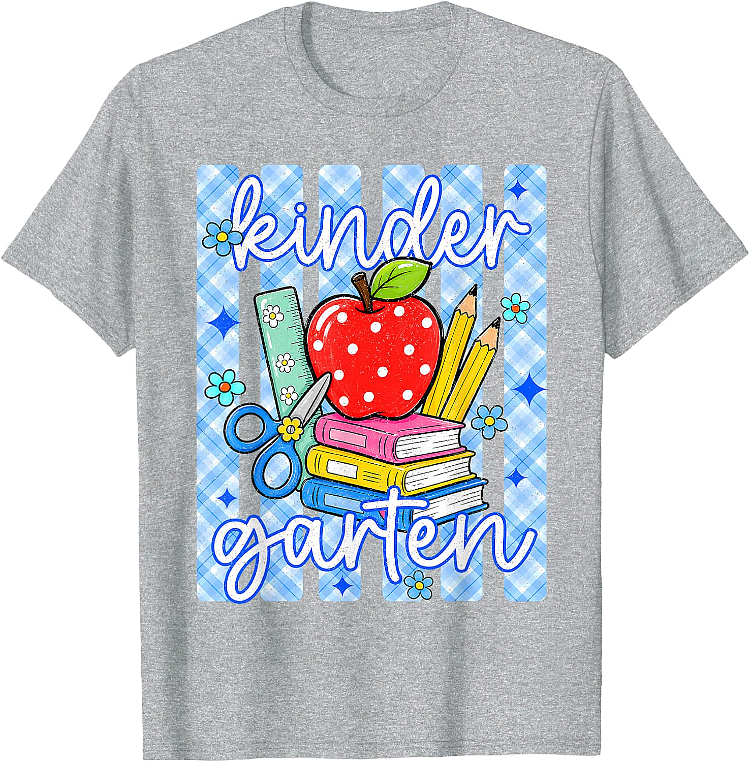  Cute Blue Striped Kindergarten Back to School T-Shirt