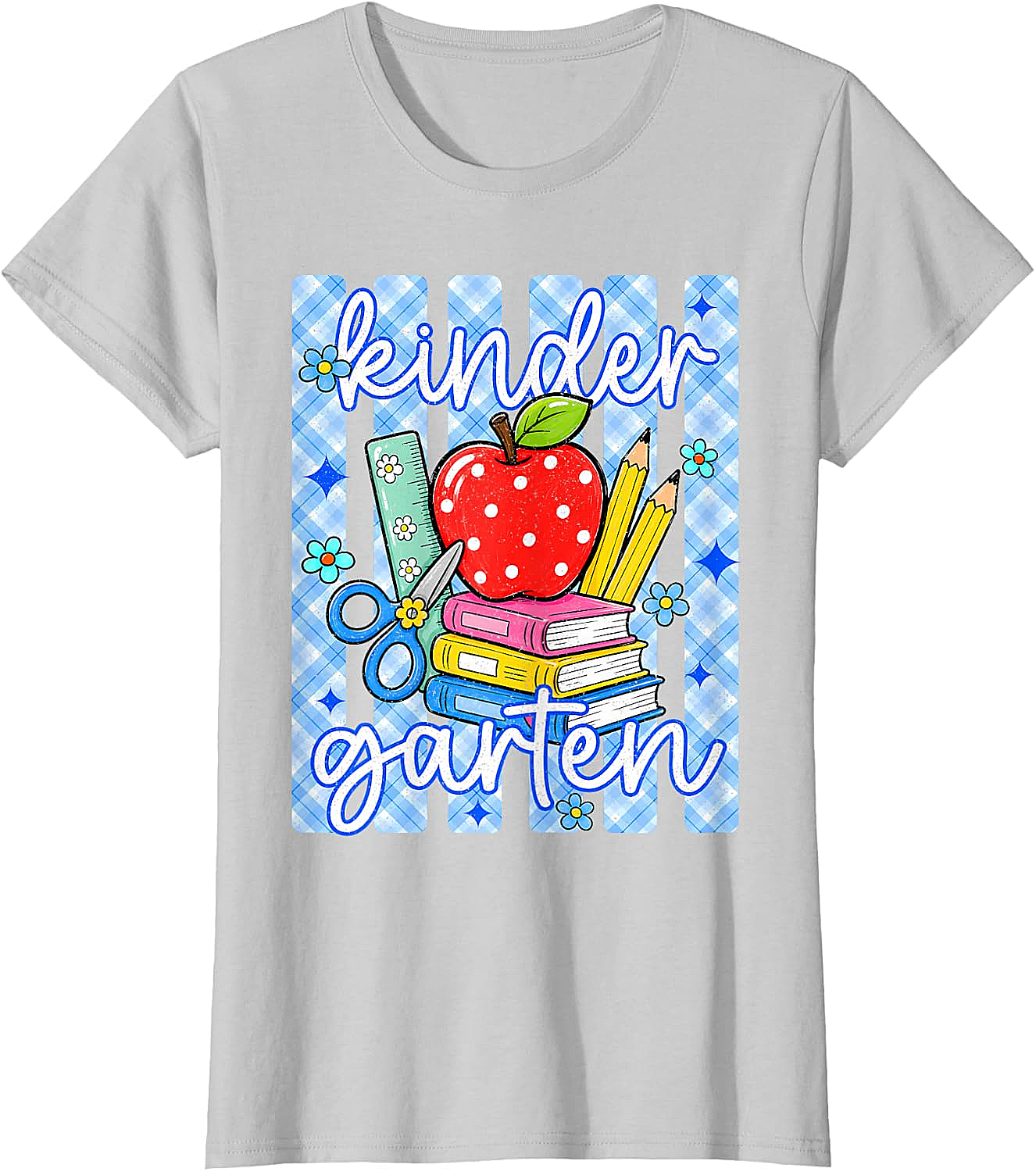  Cute Blue Striped Kindergarten Back to School T-Shirt