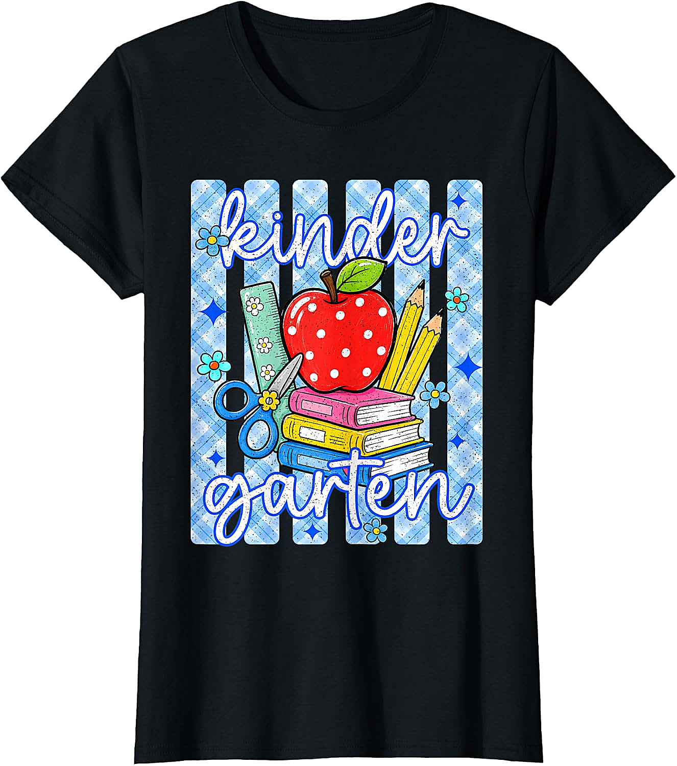  Cute Blue Striped Kindergarten Back to School T-Shirt