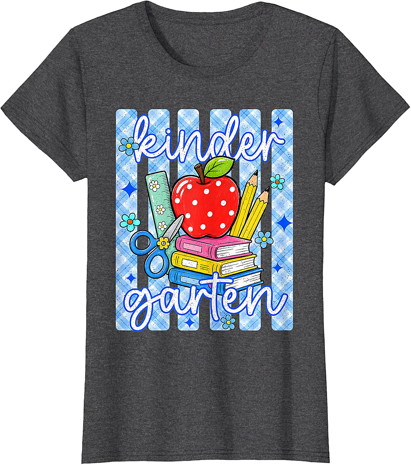  Cute Blue Striped Kindergarten Back to School T-Shirt