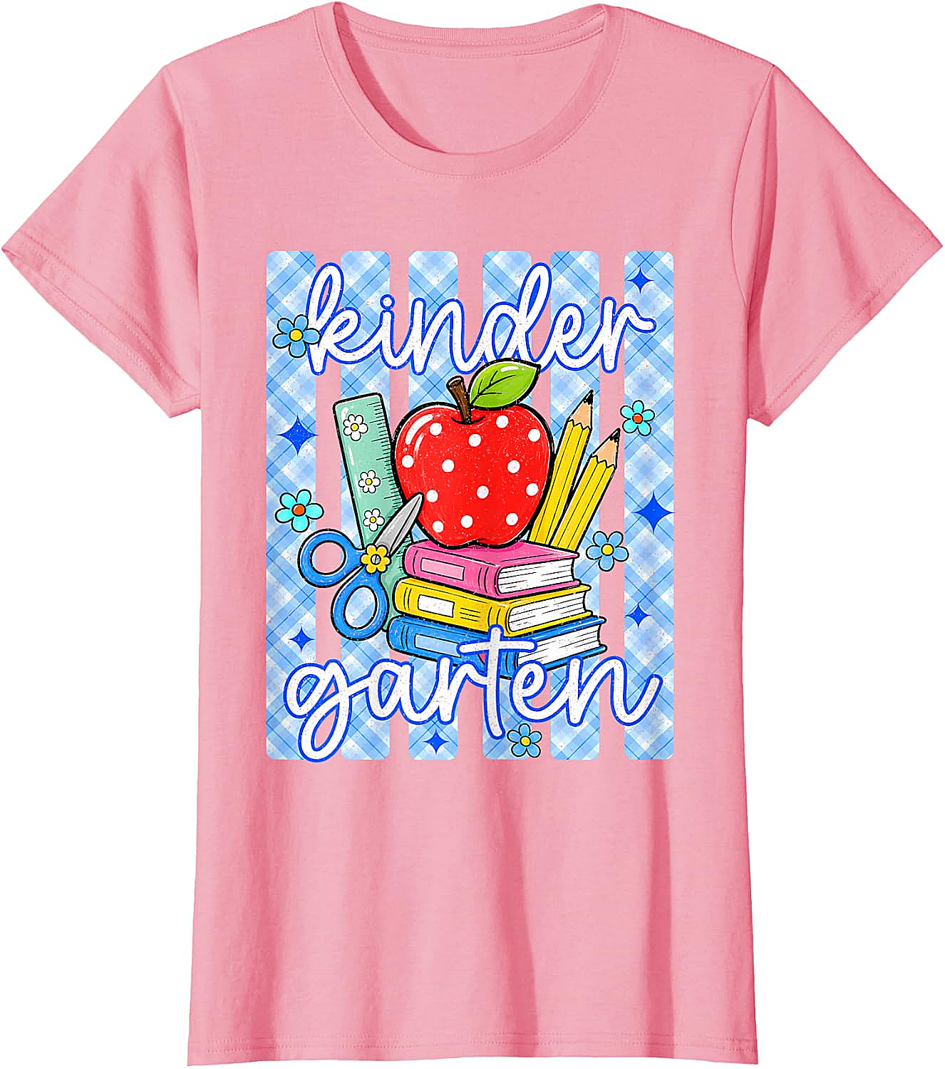  Cute Blue Striped Kindergarten Back to School T-Shirt