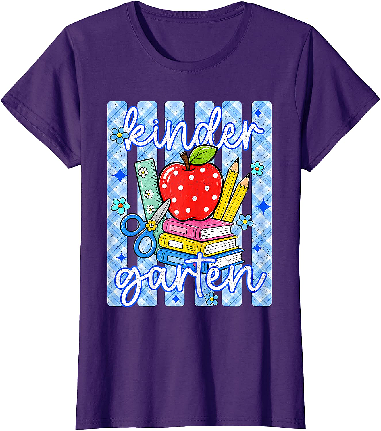  Cute Blue Striped Kindergarten Back to School T-Shirt