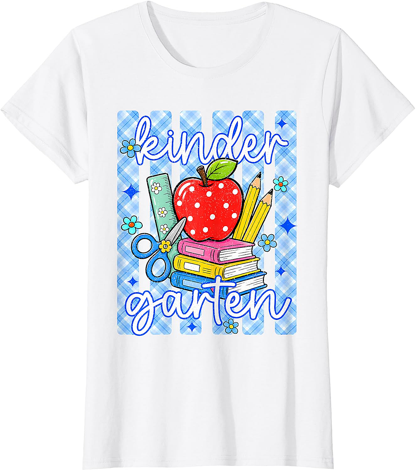  Cute Blue Striped Kindergarten Back to School T-Shirt