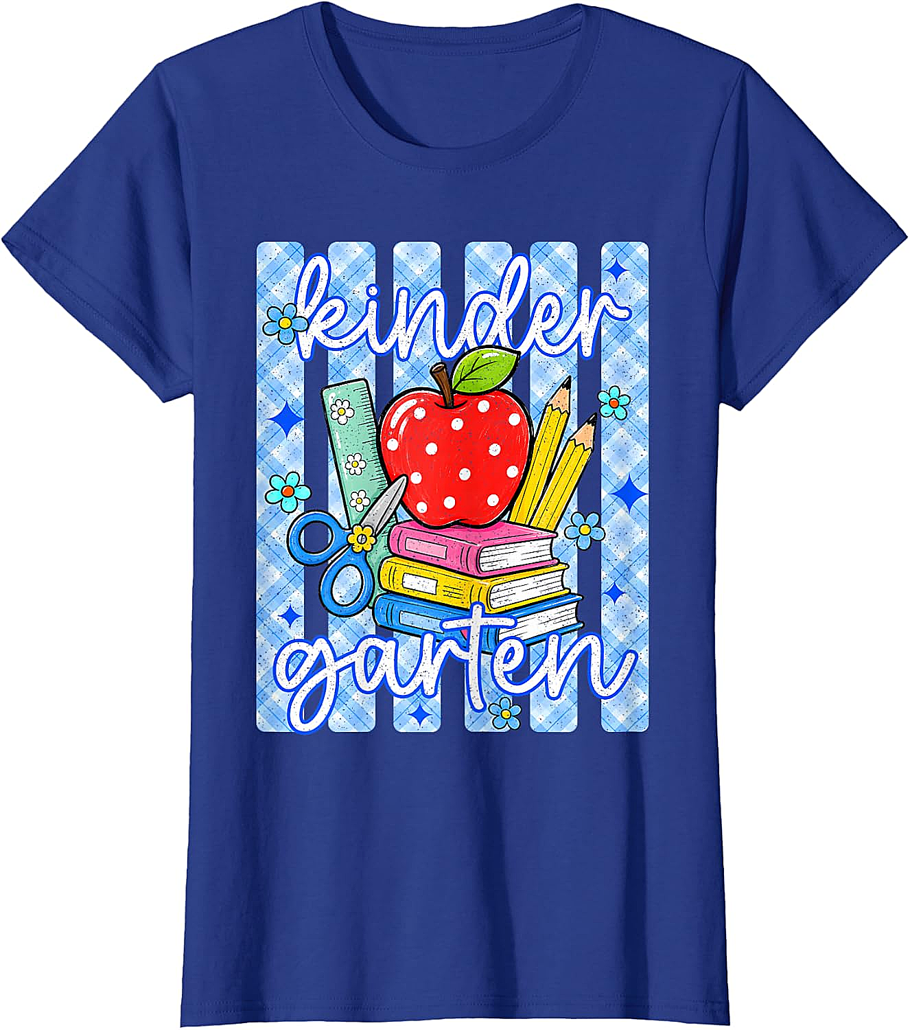  Cute Blue Striped Kindergarten Back to School T-Shirt