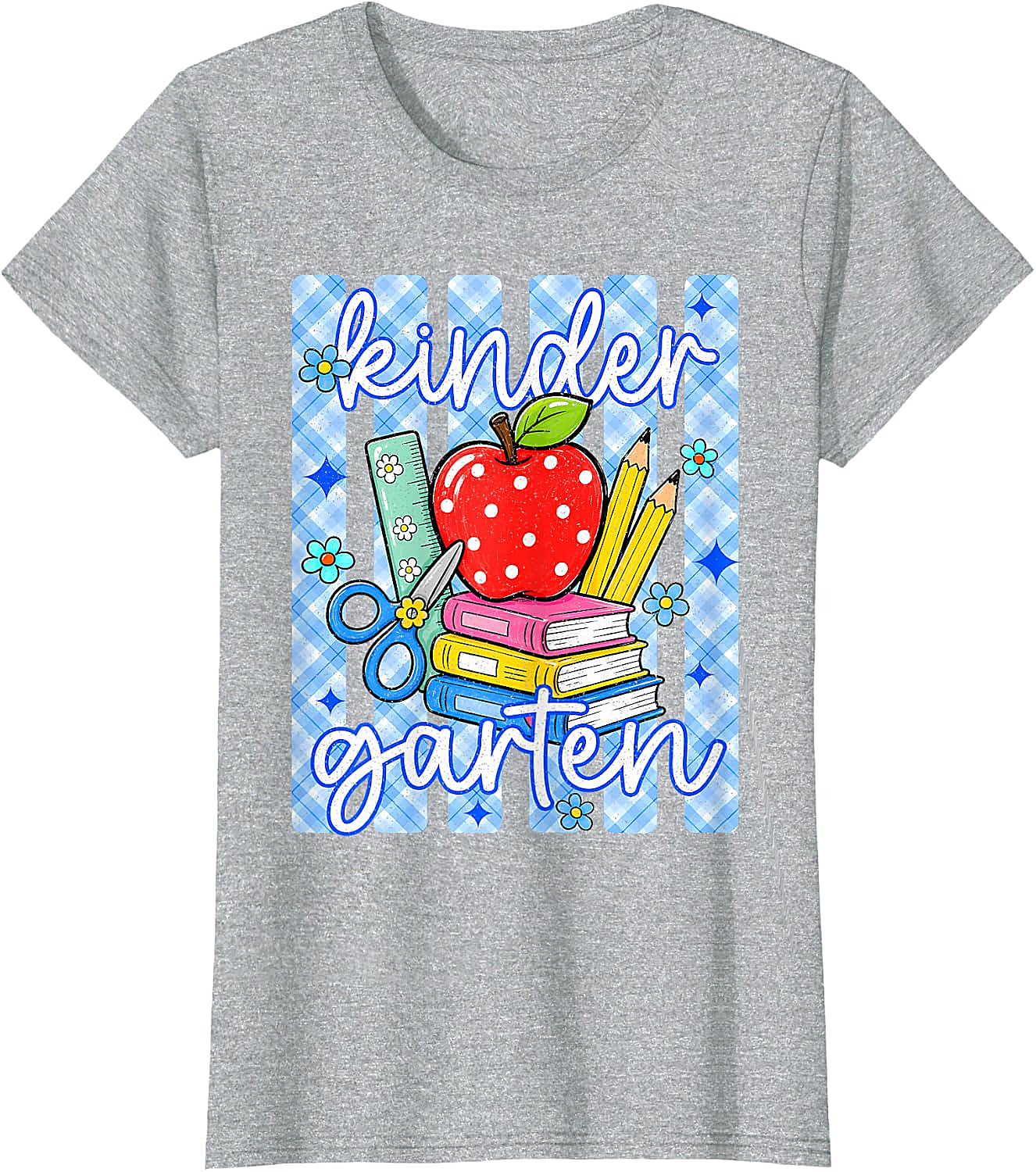  Cute Blue Striped Kindergarten Back to School T-Shirt