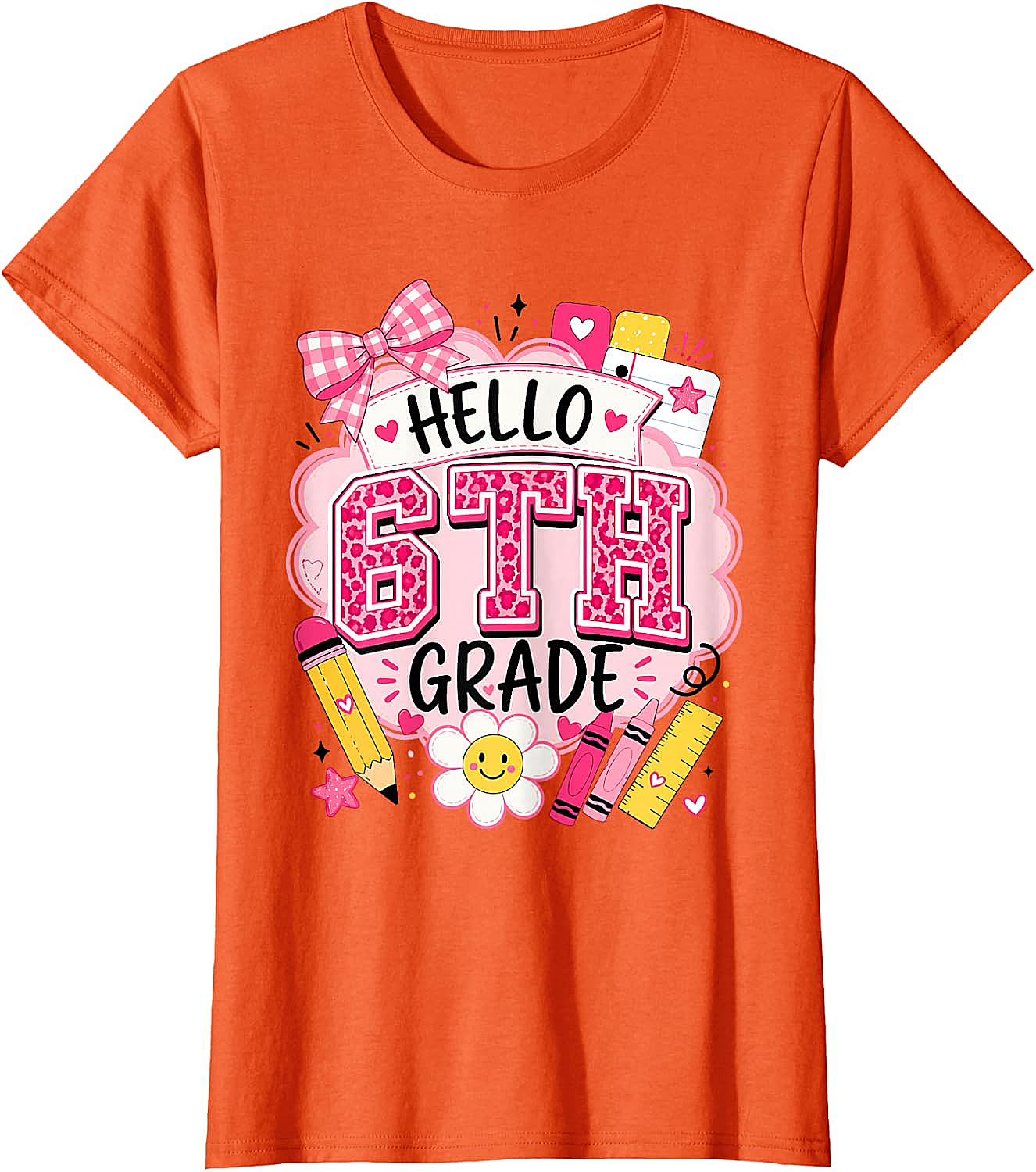 Hello 6th Grade T-Shirt Back to School Girls Tee