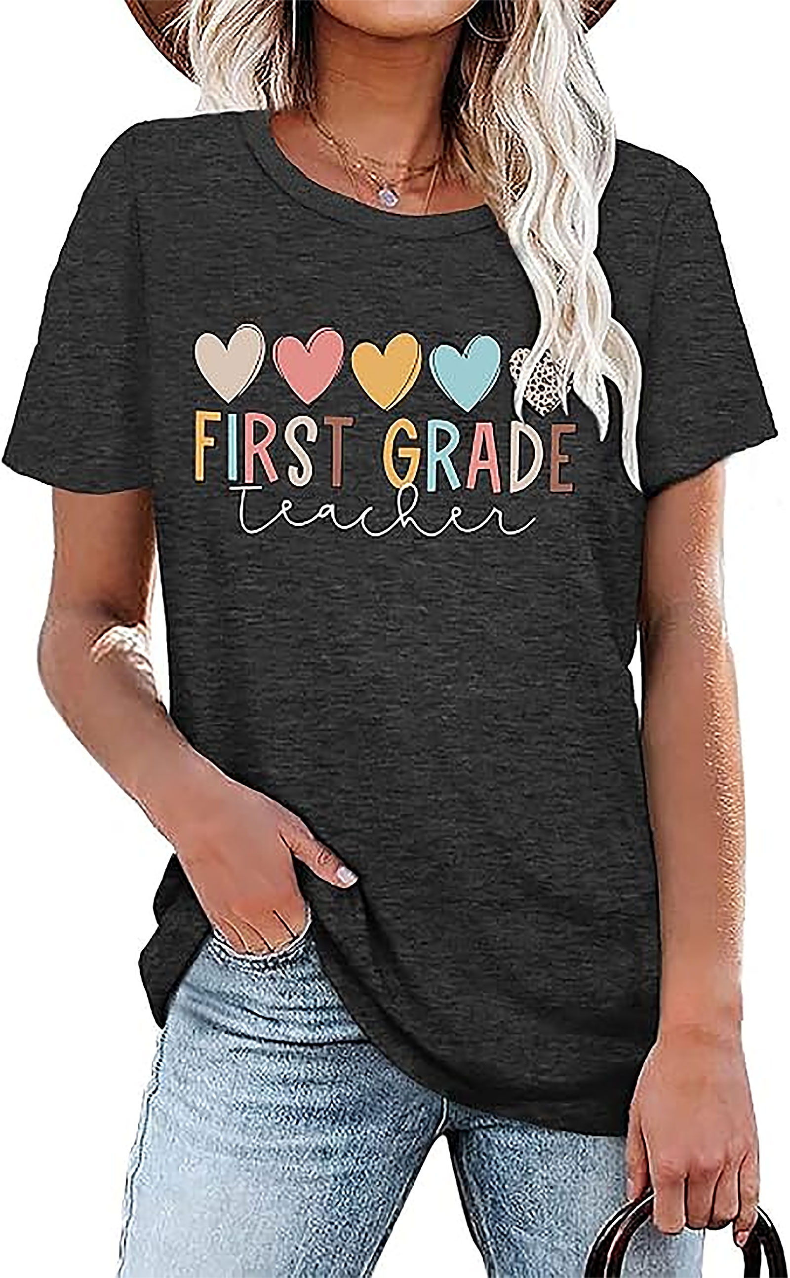 First Grade Teacher Shirt - Funny Graphic Tee for Women