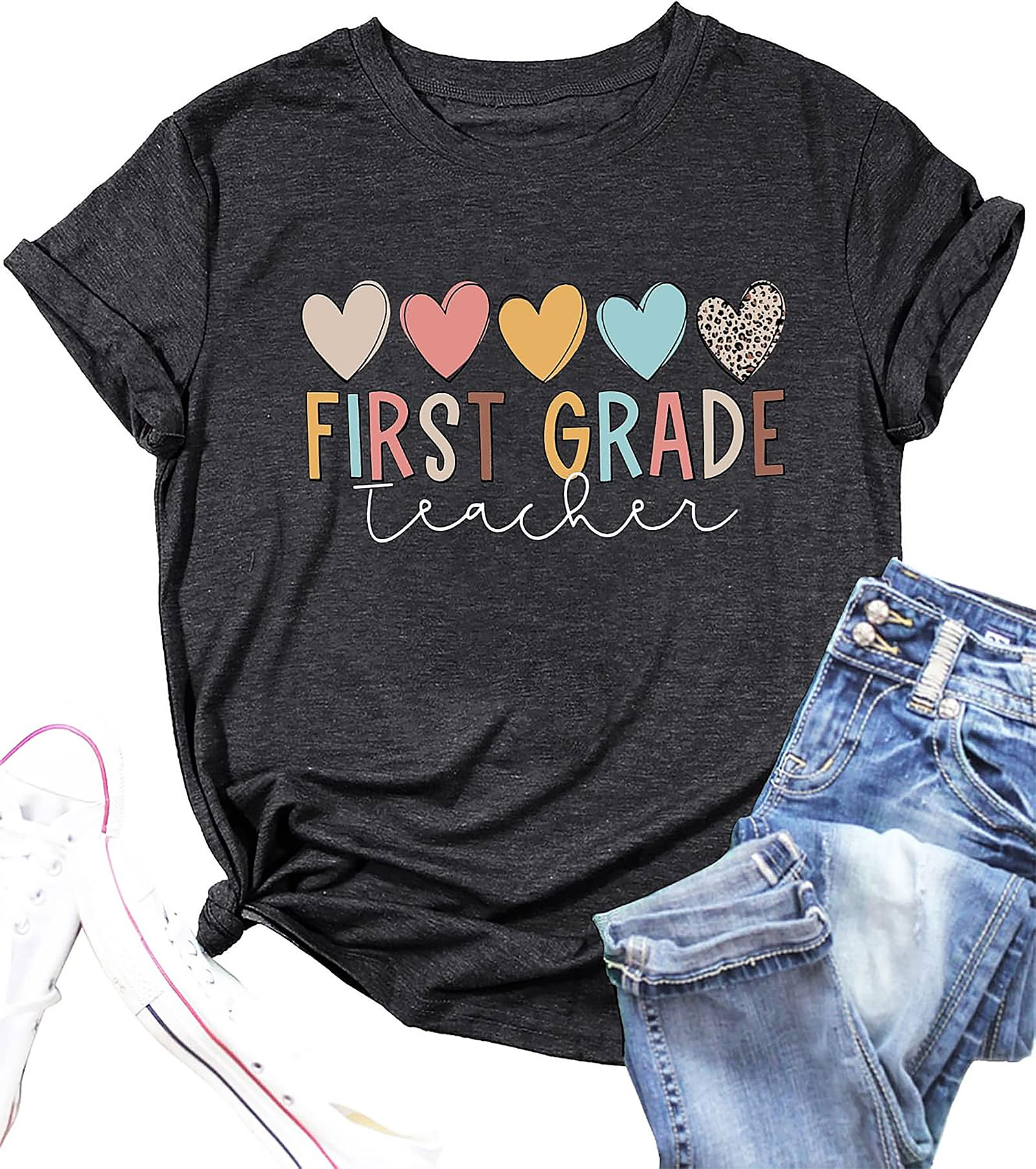 First Grade Teacher Shirt - Funny Graphic Tee for Women
