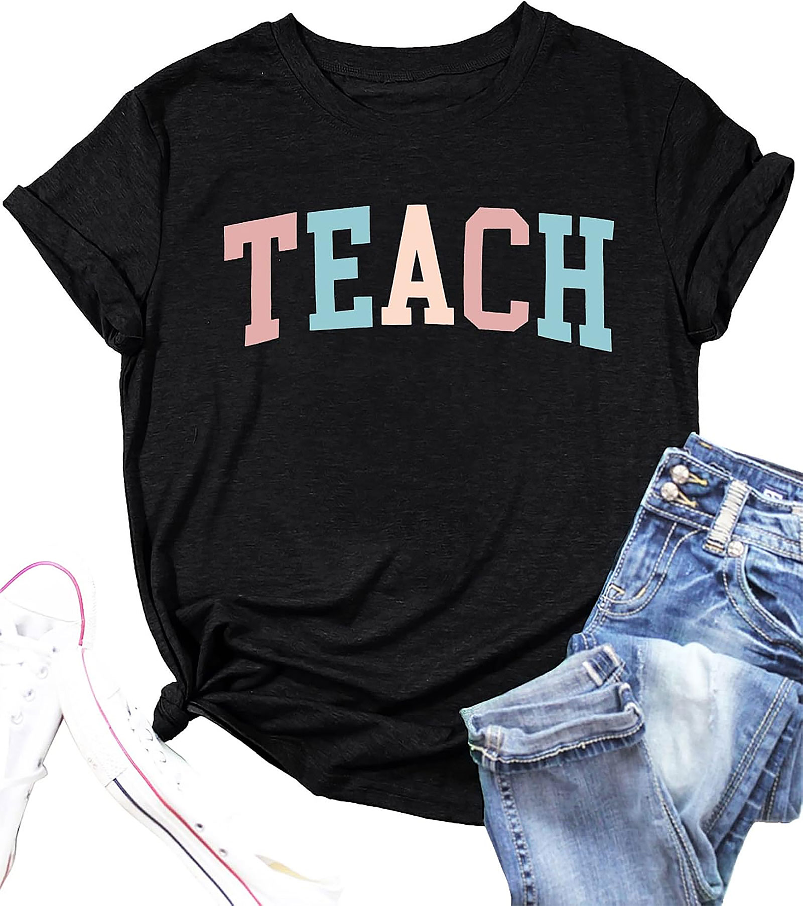 Funny TEACH Graphic Tee for Teachers | Soft Cotton T-Shirt