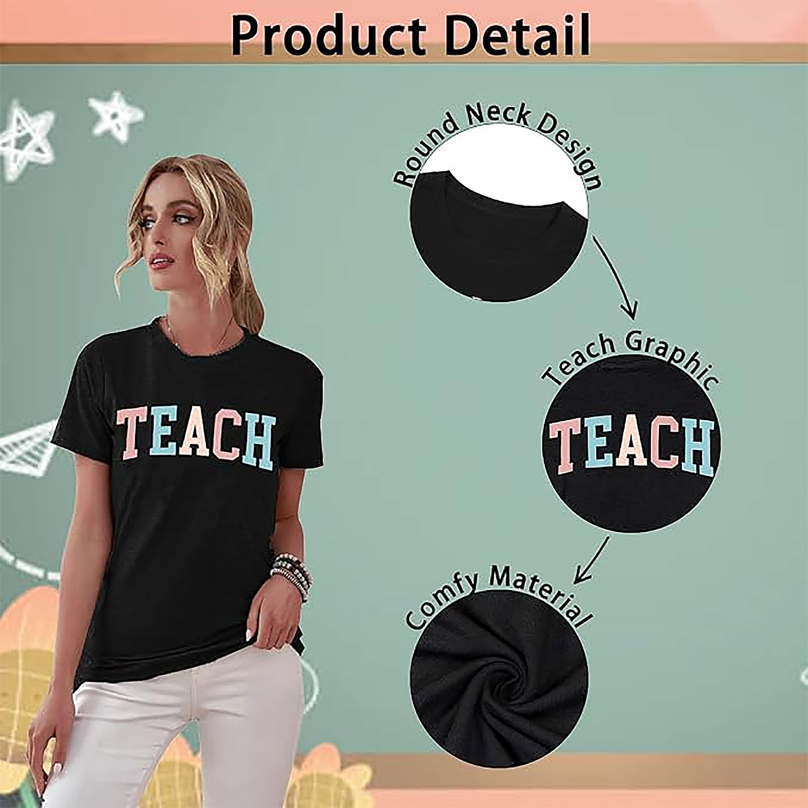 Funny TEACH Graphic Tee for Teachers | Soft Cotton T-Shirt