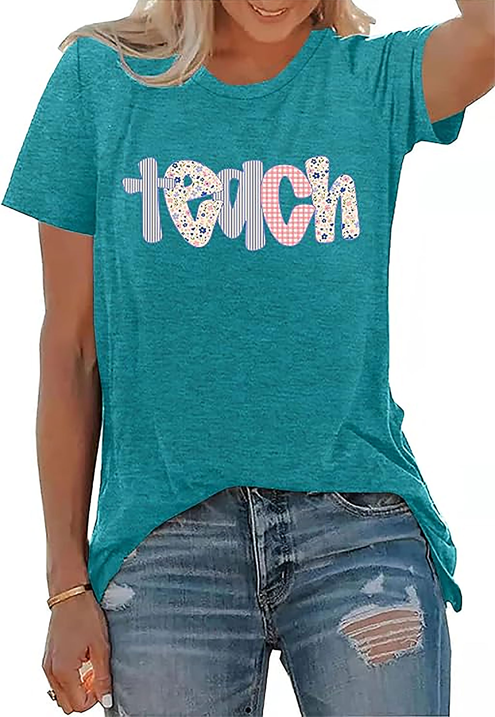 Teacher Shirts Women | Funny "Teach" Graphic Tee | Gifts