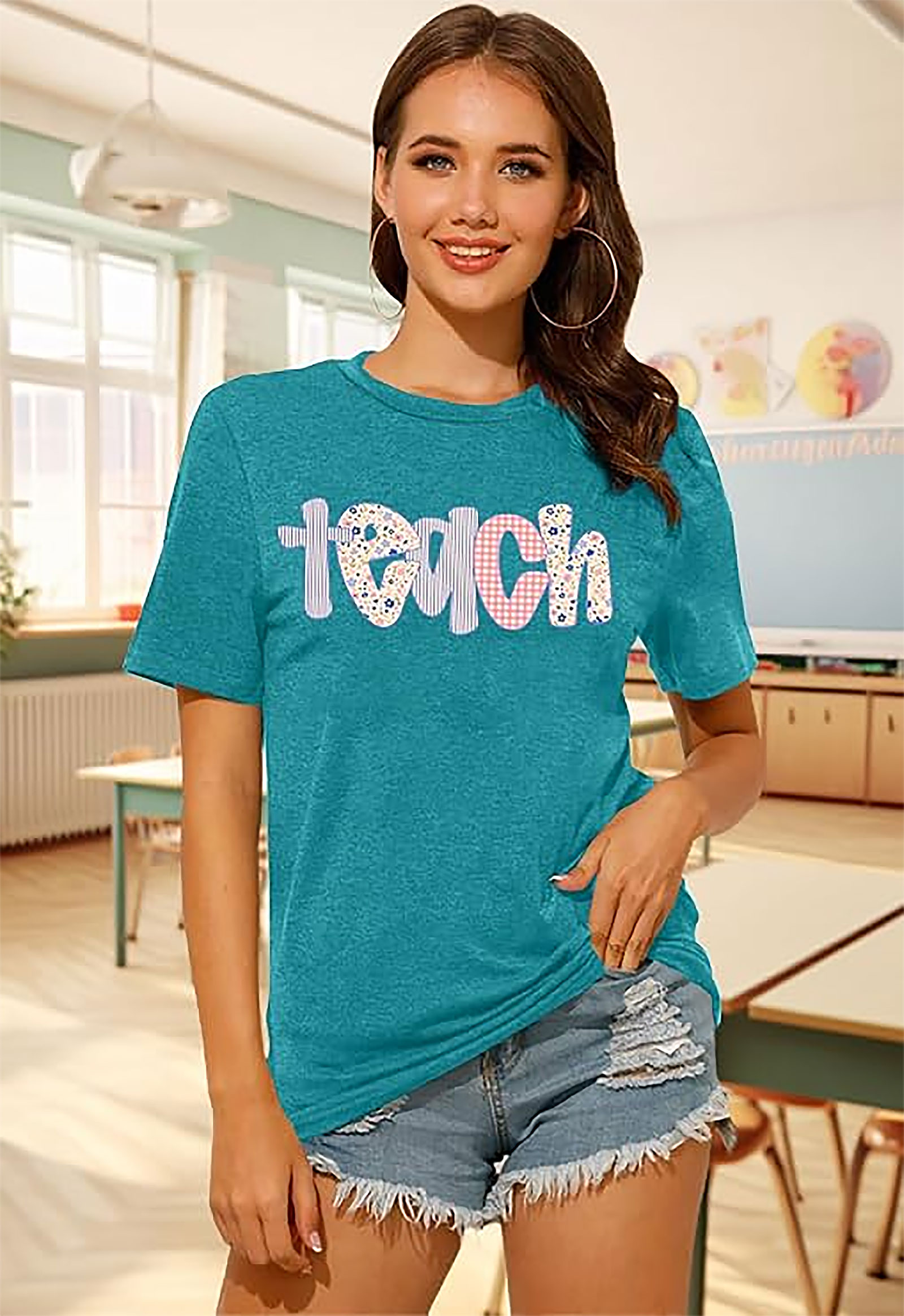 Teacher Shirts Women | Funny "Teach" Graphic Tee | Gifts