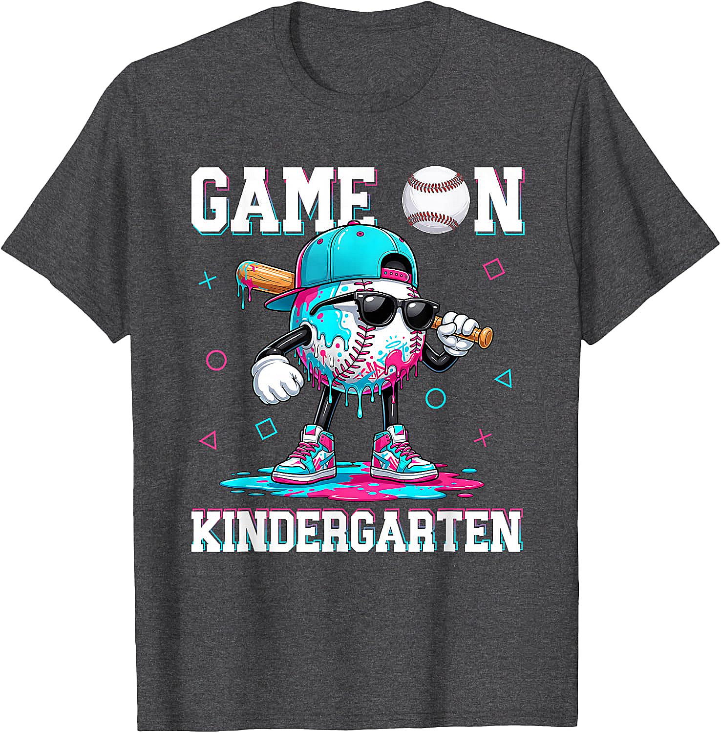 Kindergarten Baseball Game On Drip Tee Back to School