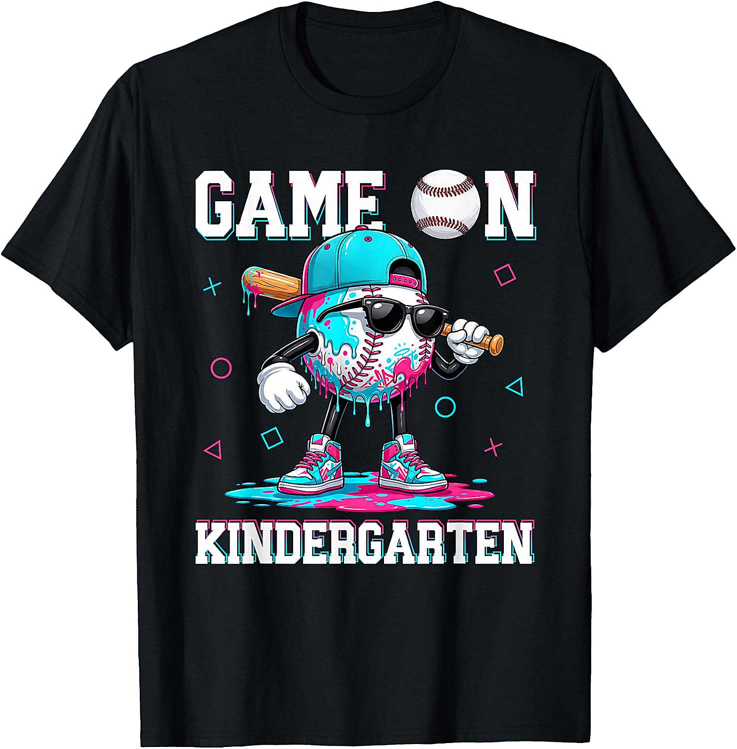 Kindergarten Baseball Game On Drip Tee Back to School