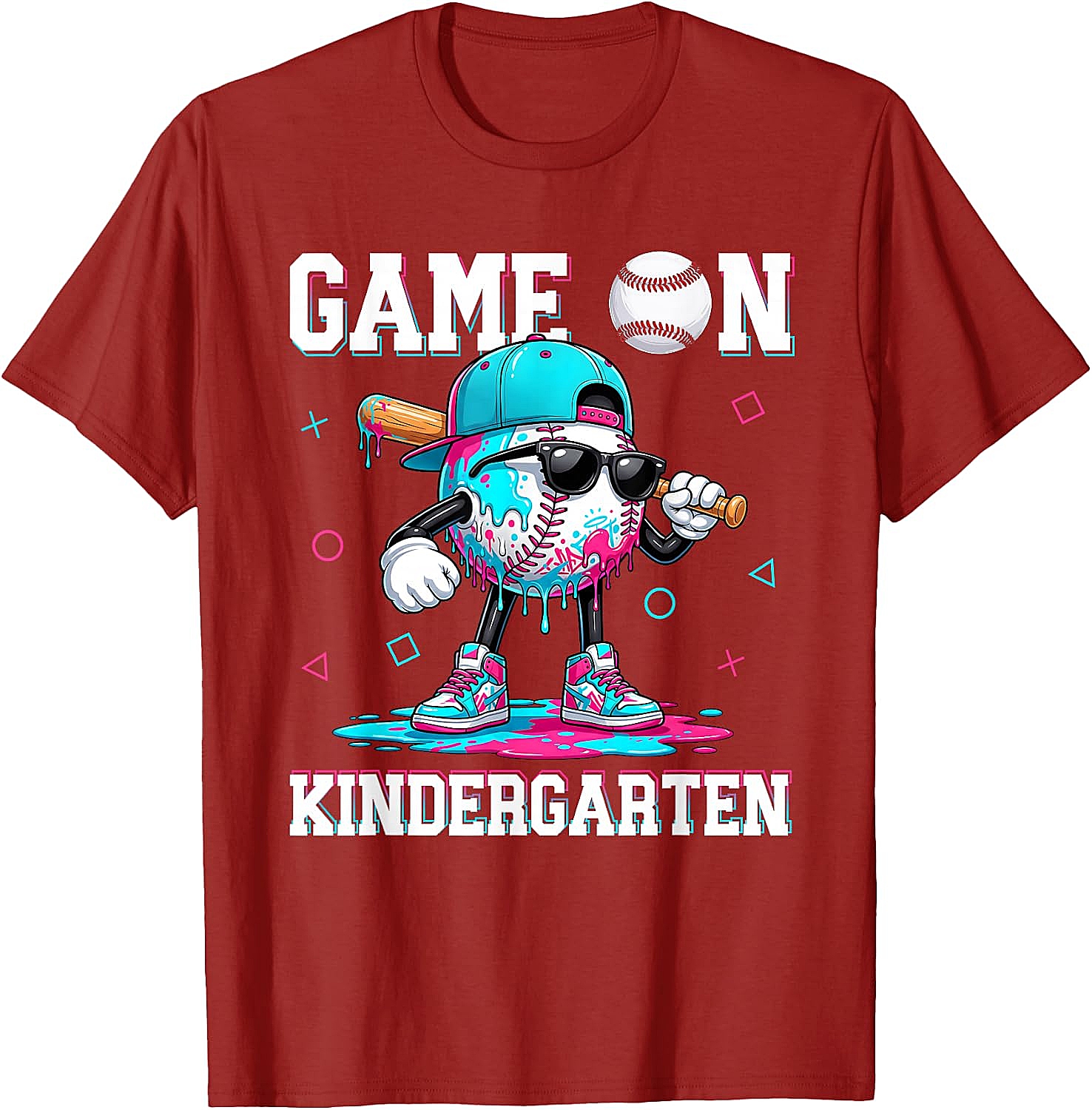 Kindergarten Baseball Game On Drip Tee Back to School