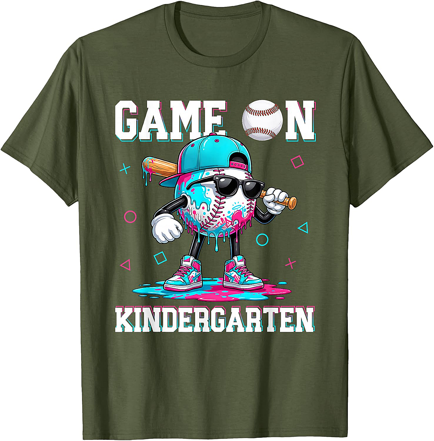 Kindergarten Baseball Game On Drip Tee Back to School