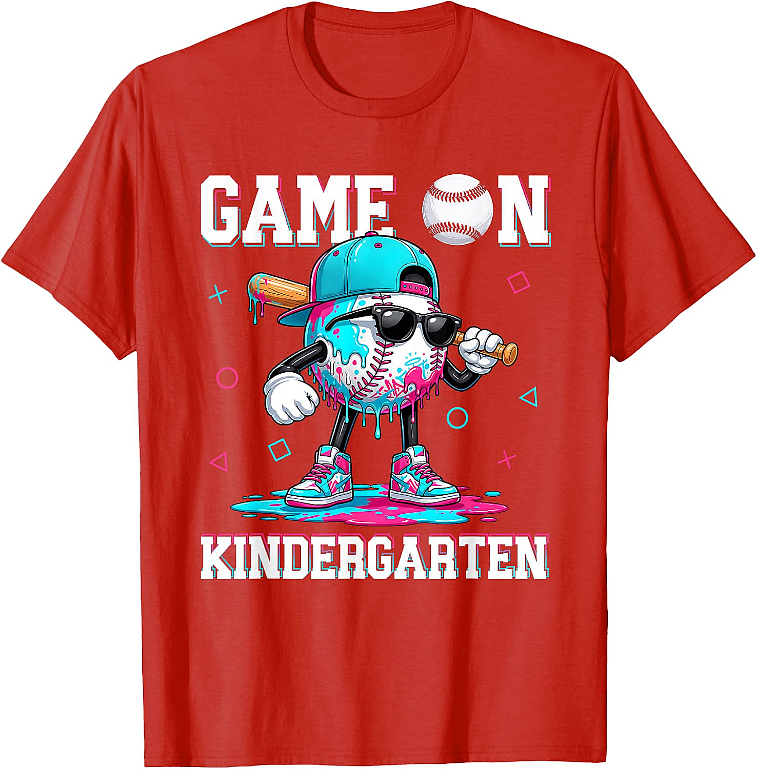 Kindergarten Baseball Game On Drip Tee Back to School