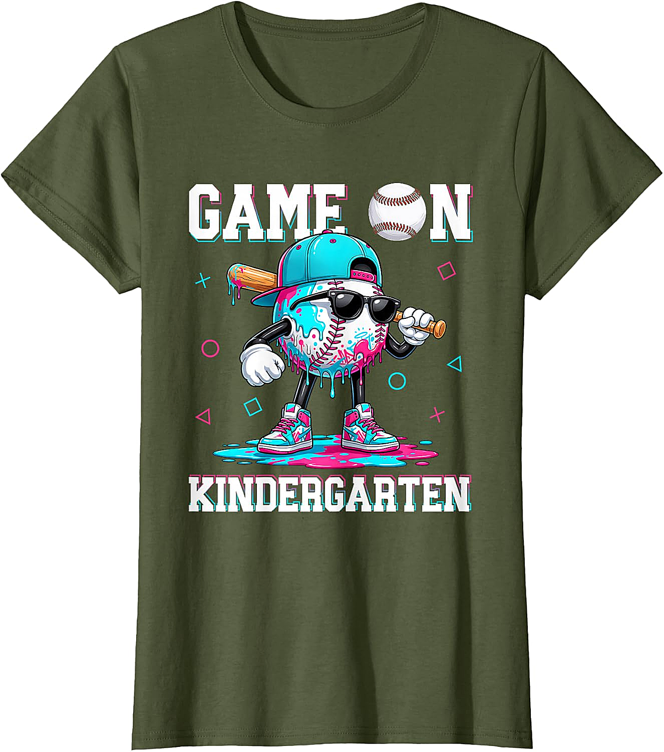 Kindergarten Baseball Game On Drip Tee Back to School