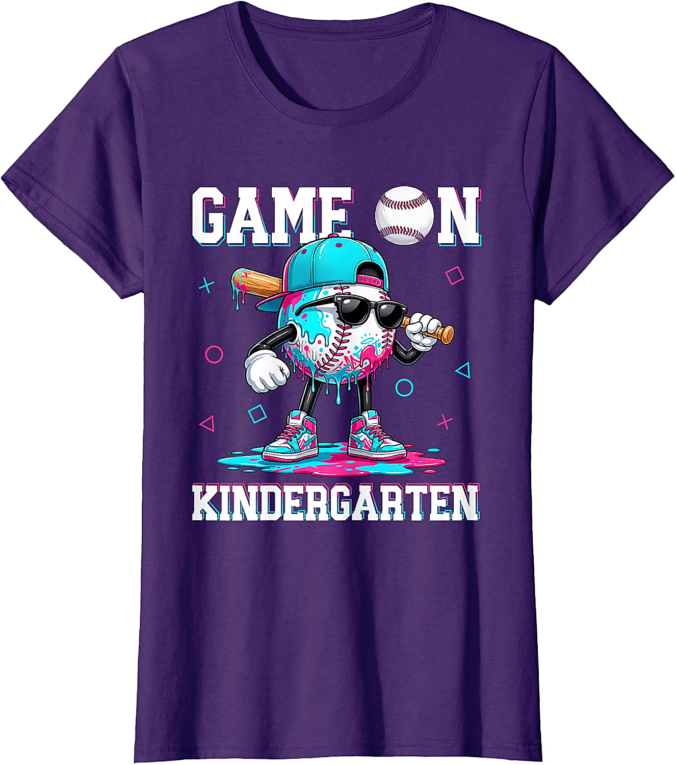 Kindergarten Baseball Game On Drip Tee Back to School