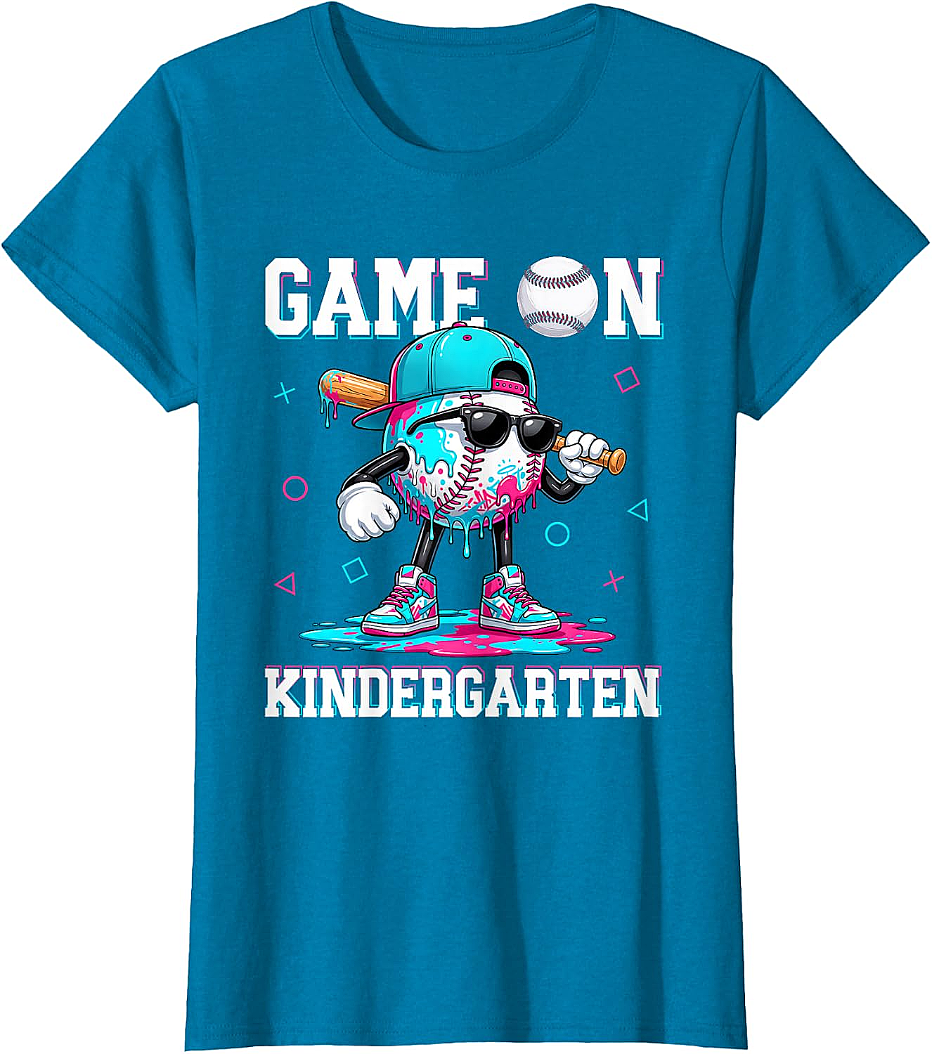 Kindergarten Baseball Game On Drip Tee Back to School