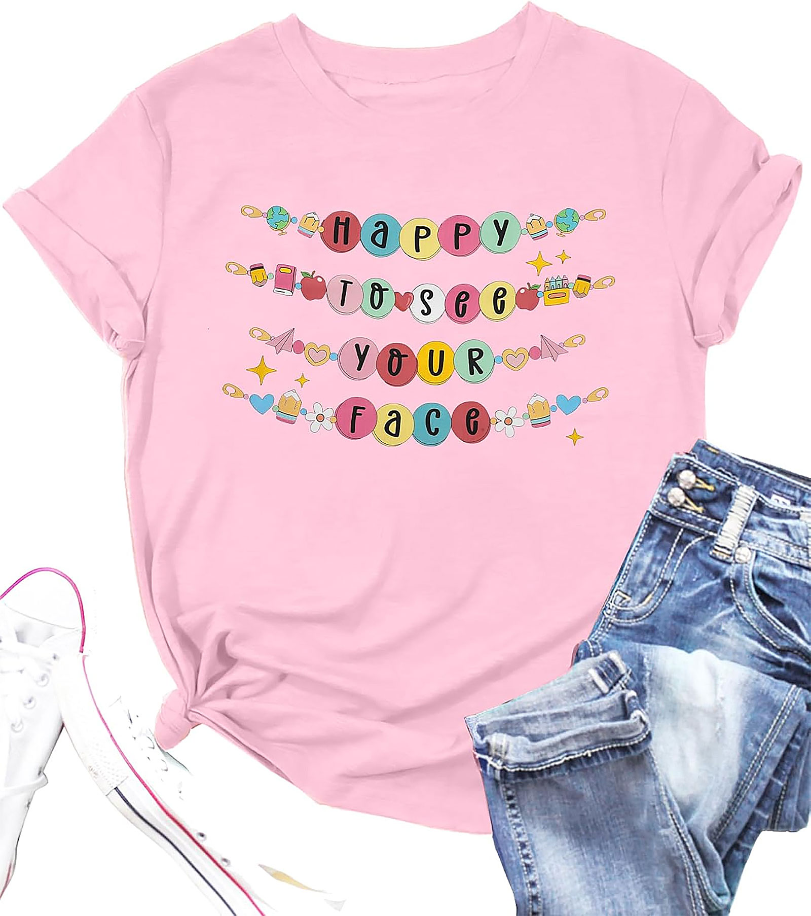 Happy to See Your Face Teacher Shirt | Back to School Tee