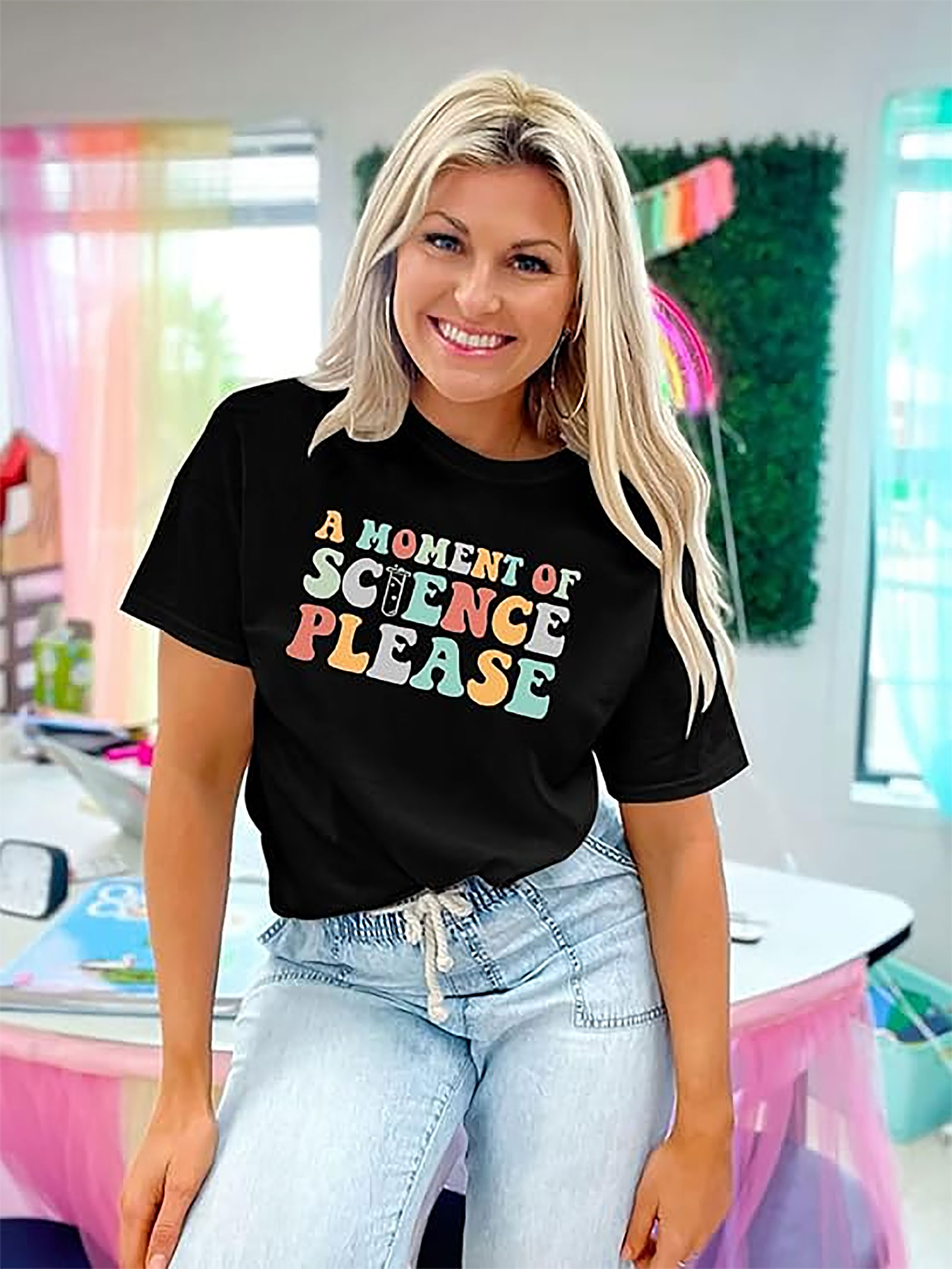 Science Please Retro Graphic Tee | Teacher Shirt | Gift