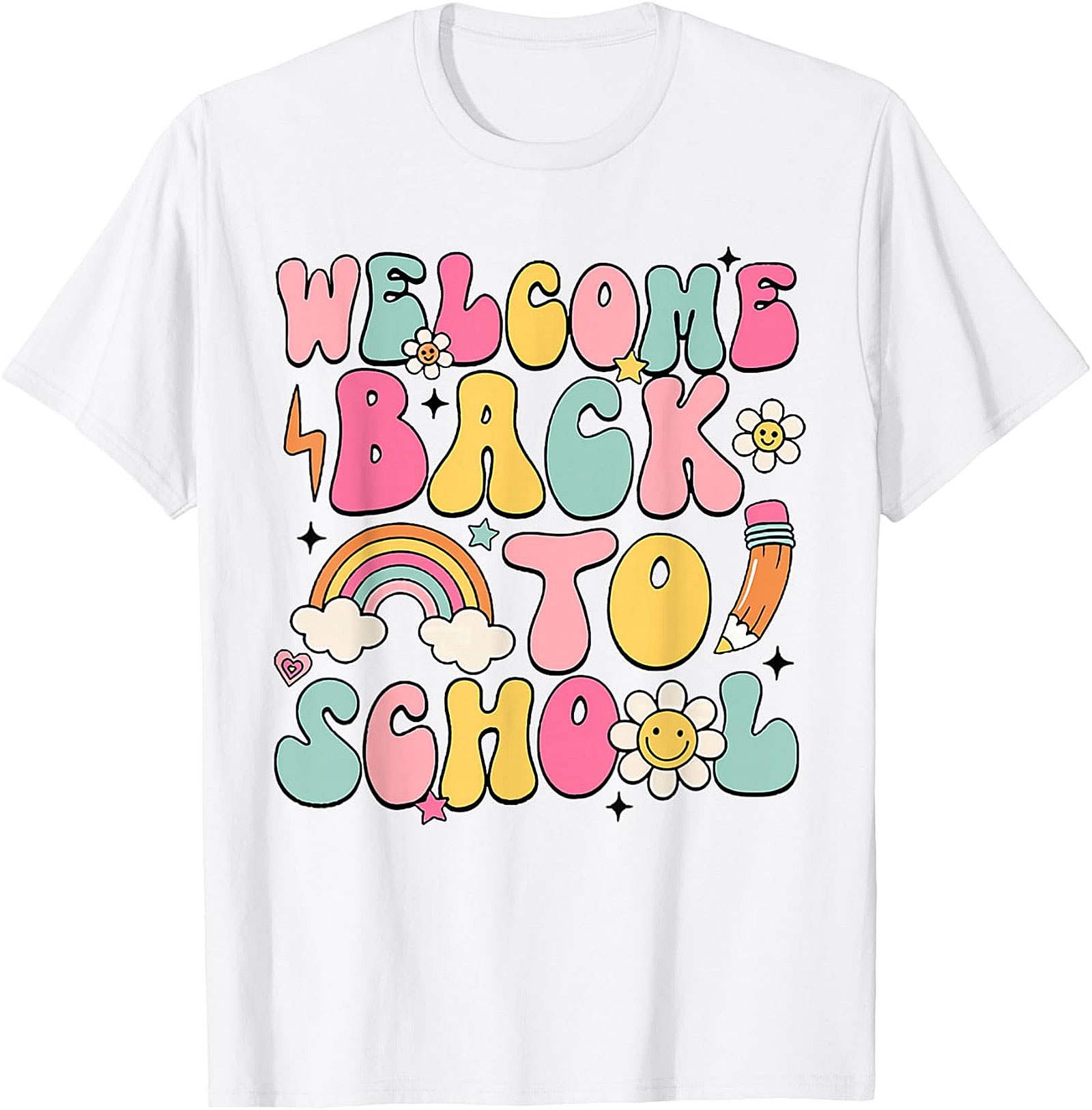 Groovy Welcome Back To School Retro Graphic Tee