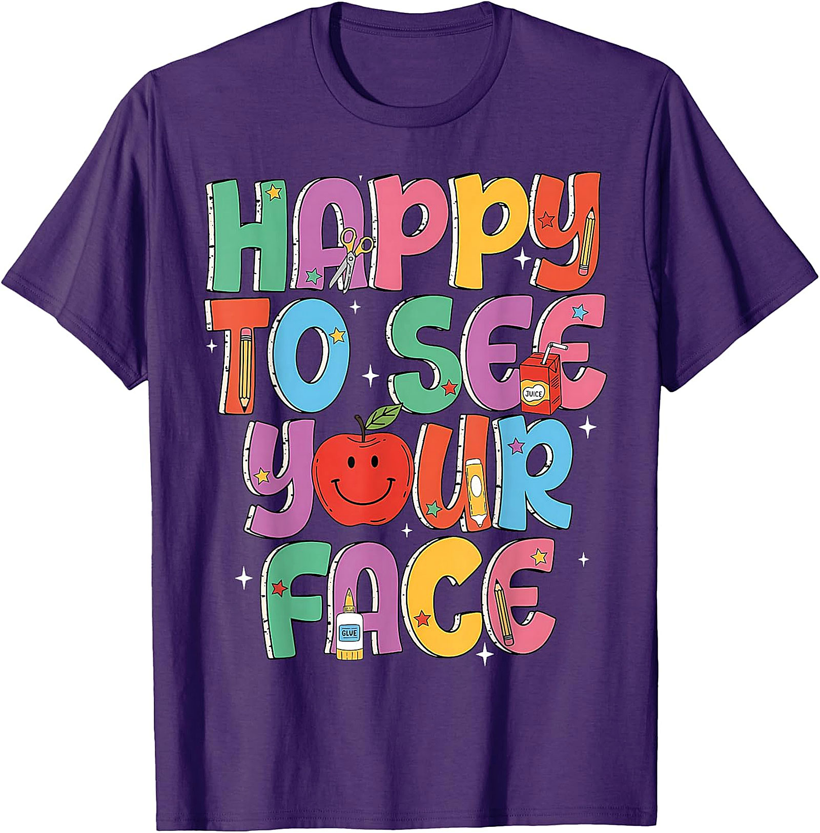 Happy to See Your Face Teacher T-Shirt | Back to School Tee
