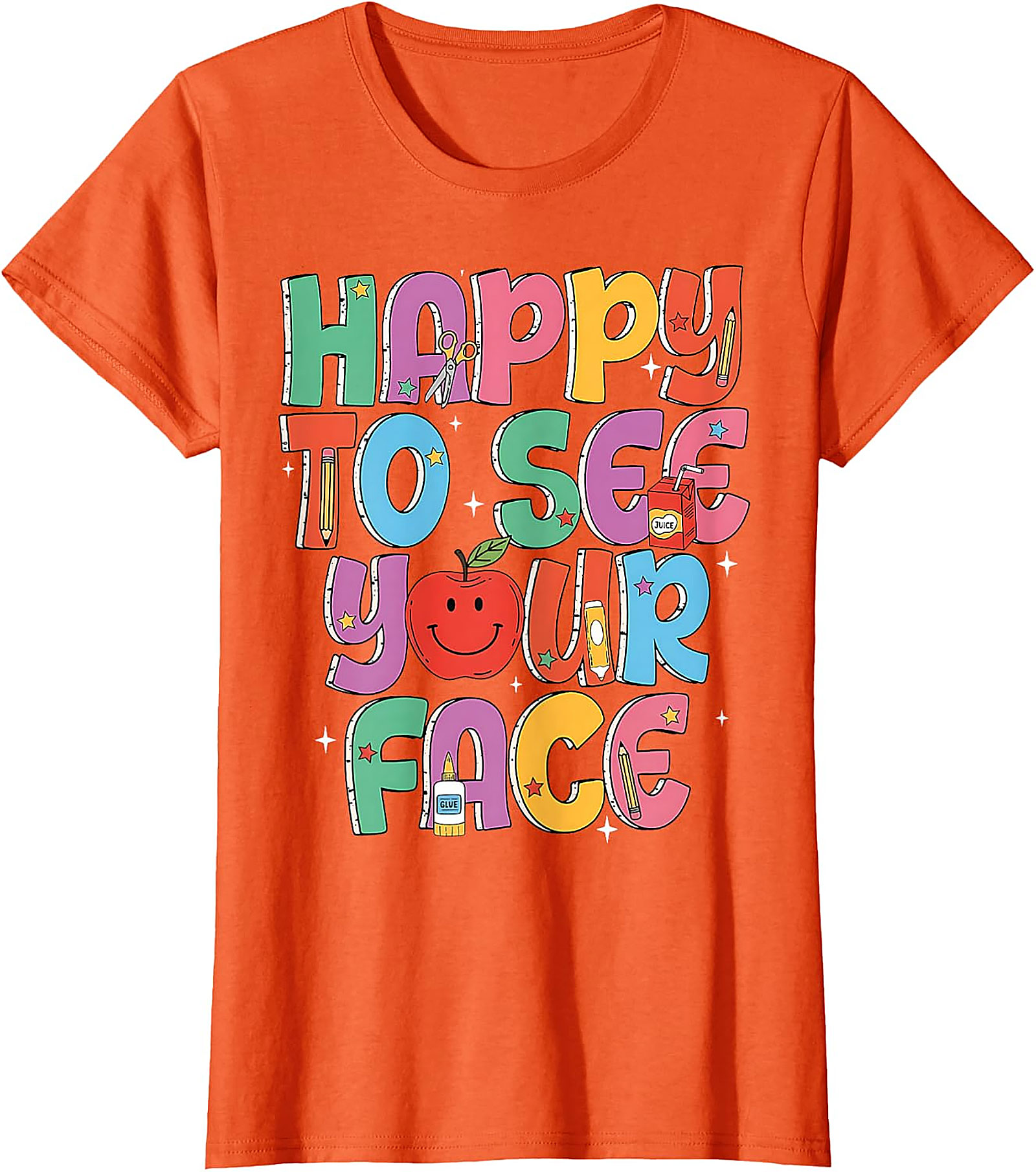 Happy to See Your Face Teacher T-Shirt | Back to School Tee