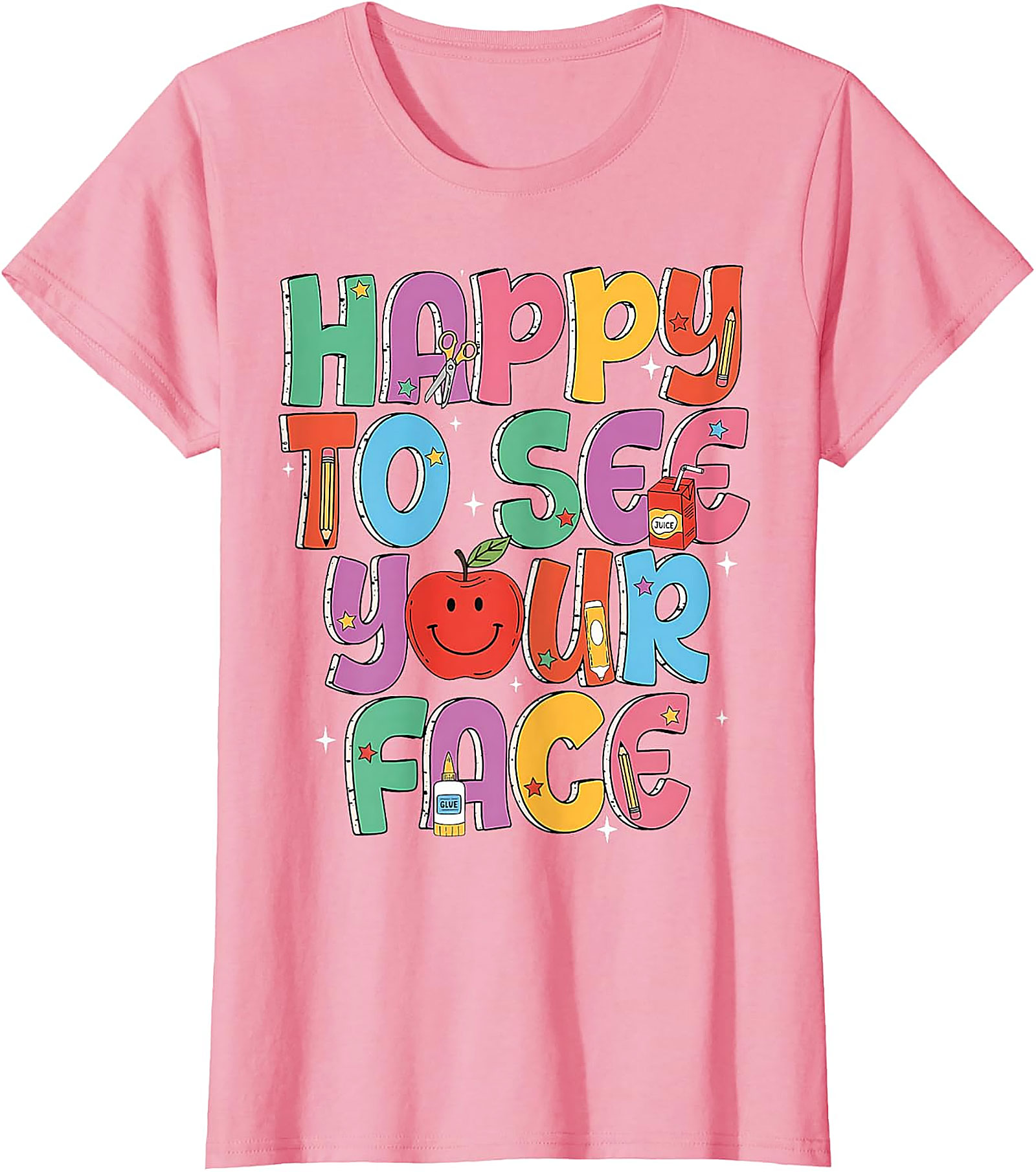 Happy to See Your Face Teacher T-Shirt | Back to School Tee