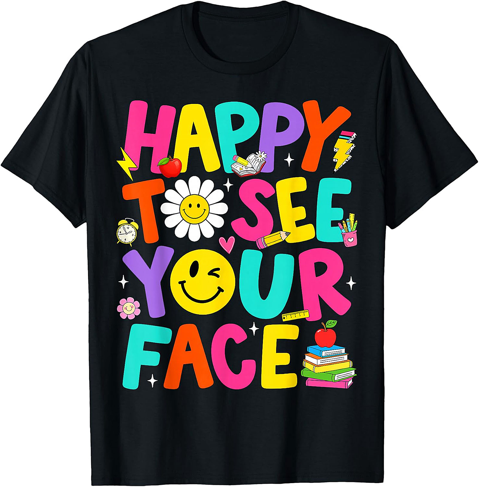 Happy to See Your Face T-Shirt | Groovy Teacher Tee