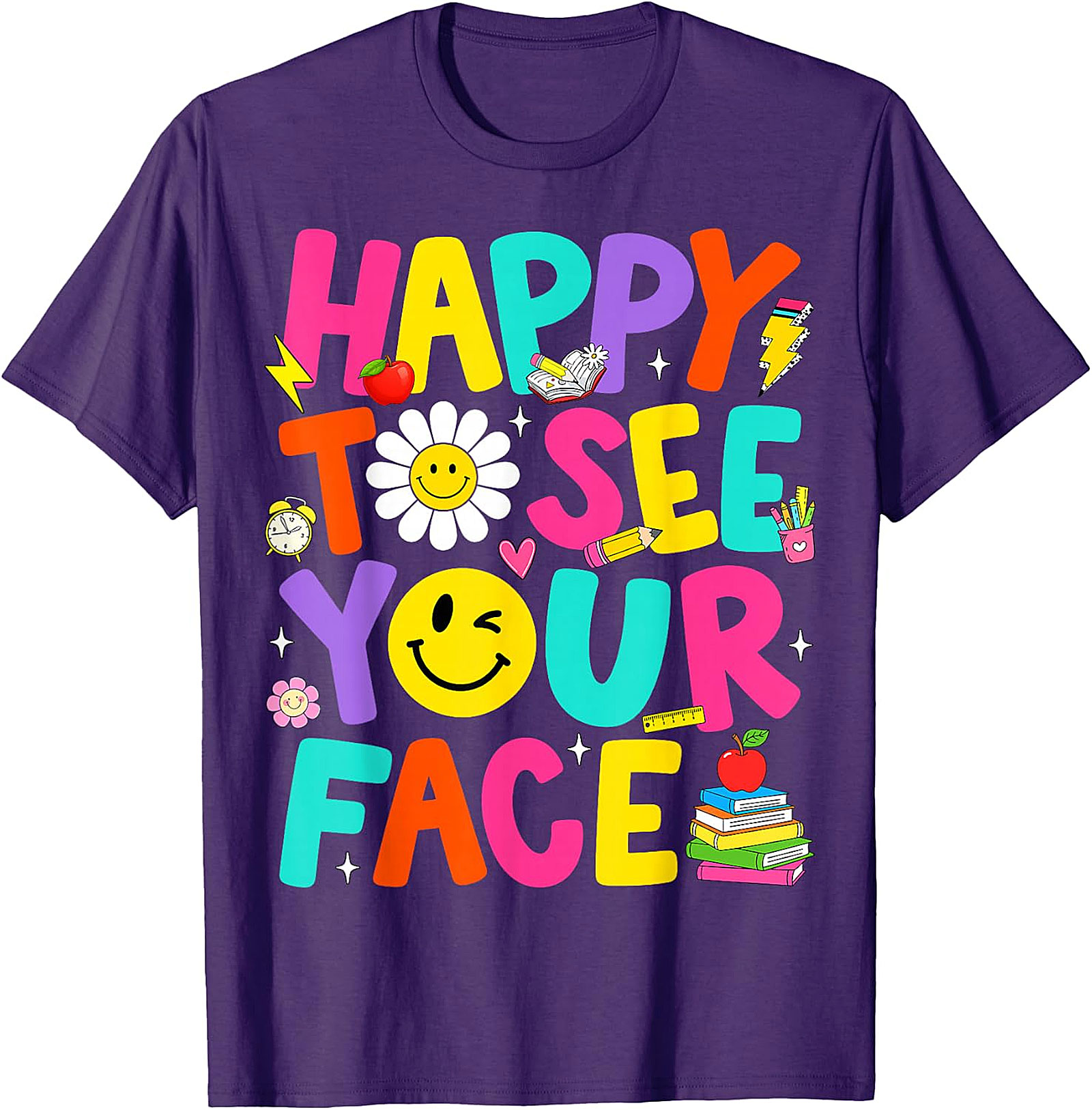 Happy to See Your Face T-Shirt | Groovy Teacher Tee