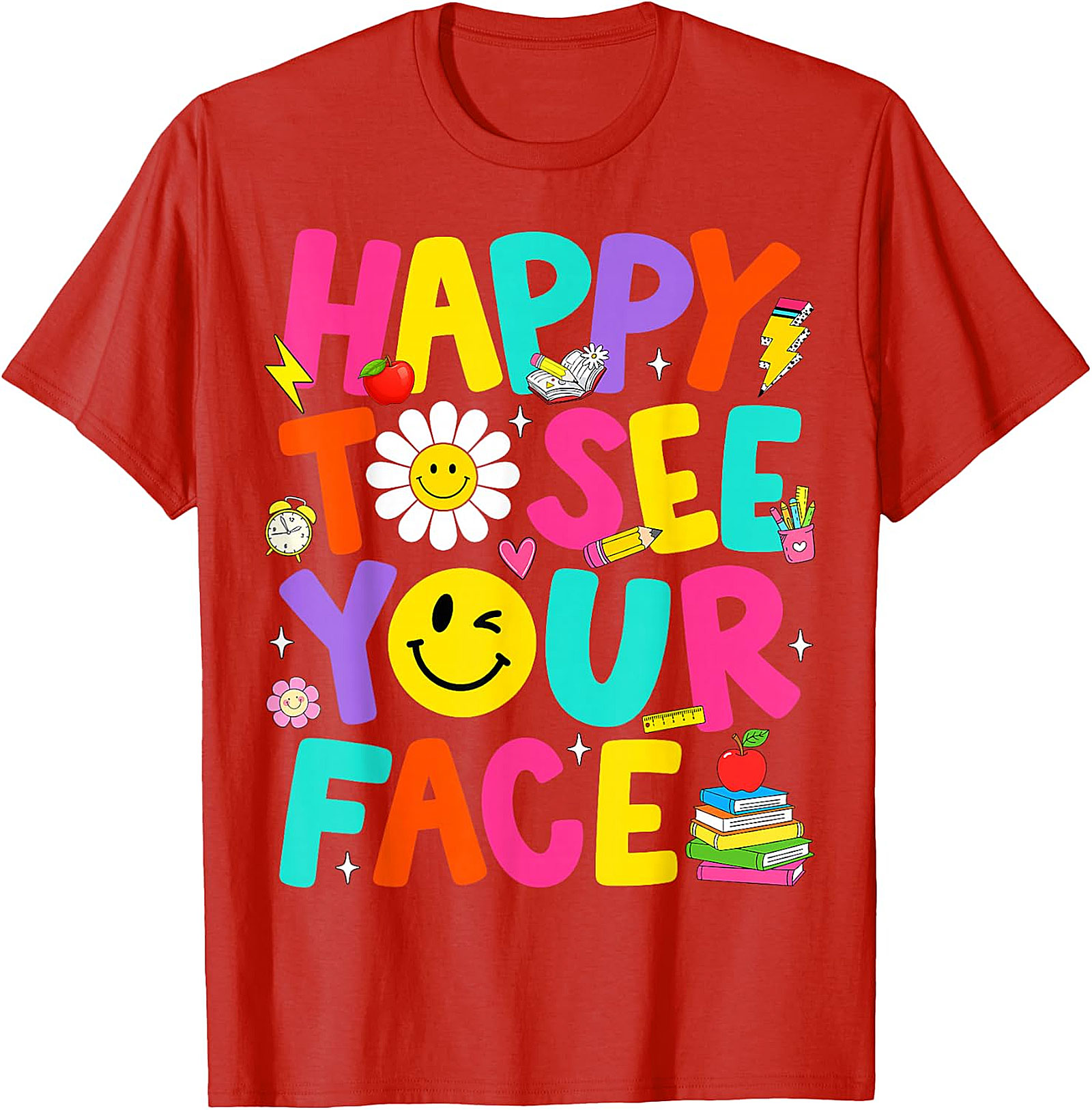 Happy to See Your Face T-Shirt | Groovy Teacher Tee