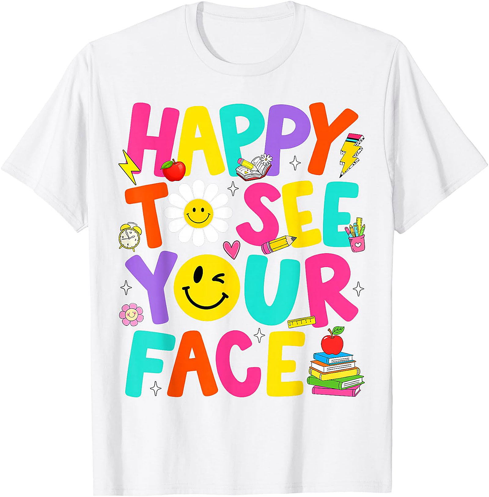 Happy to See Your Face T-Shirt | Groovy Teacher Tee
