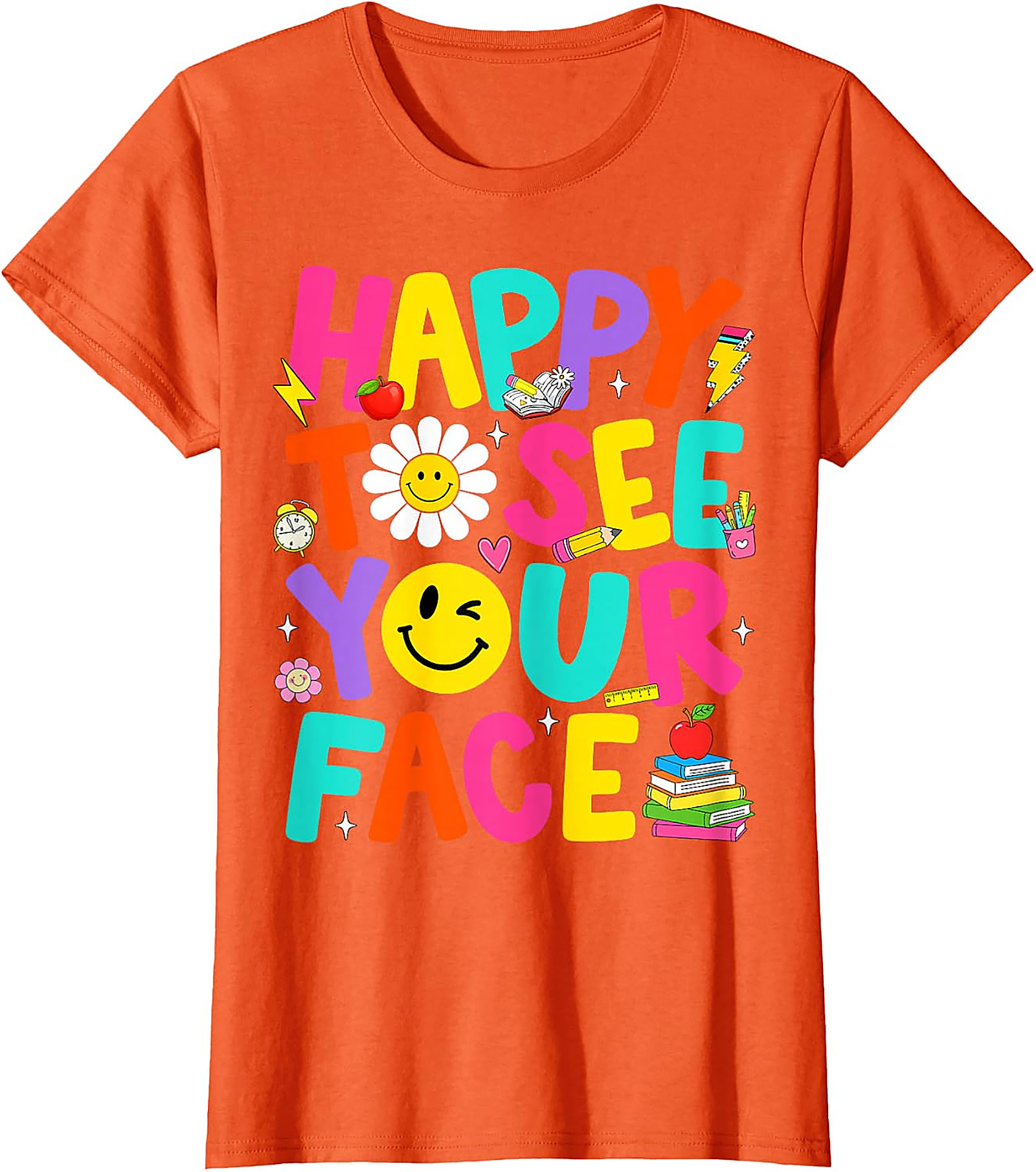 Happy to See Your Face T-Shirt | Groovy Teacher Tee