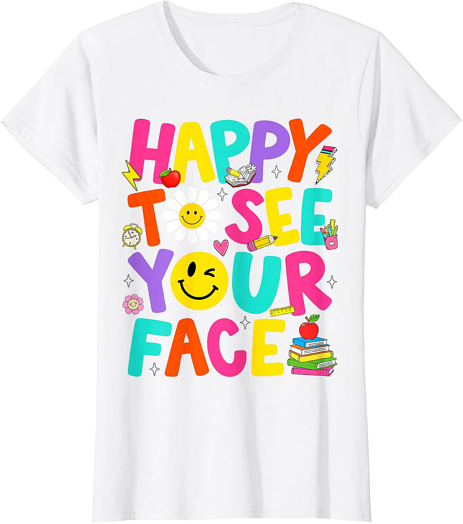 Happy to See Your Face T-Shirt | Groovy Teacher Tee