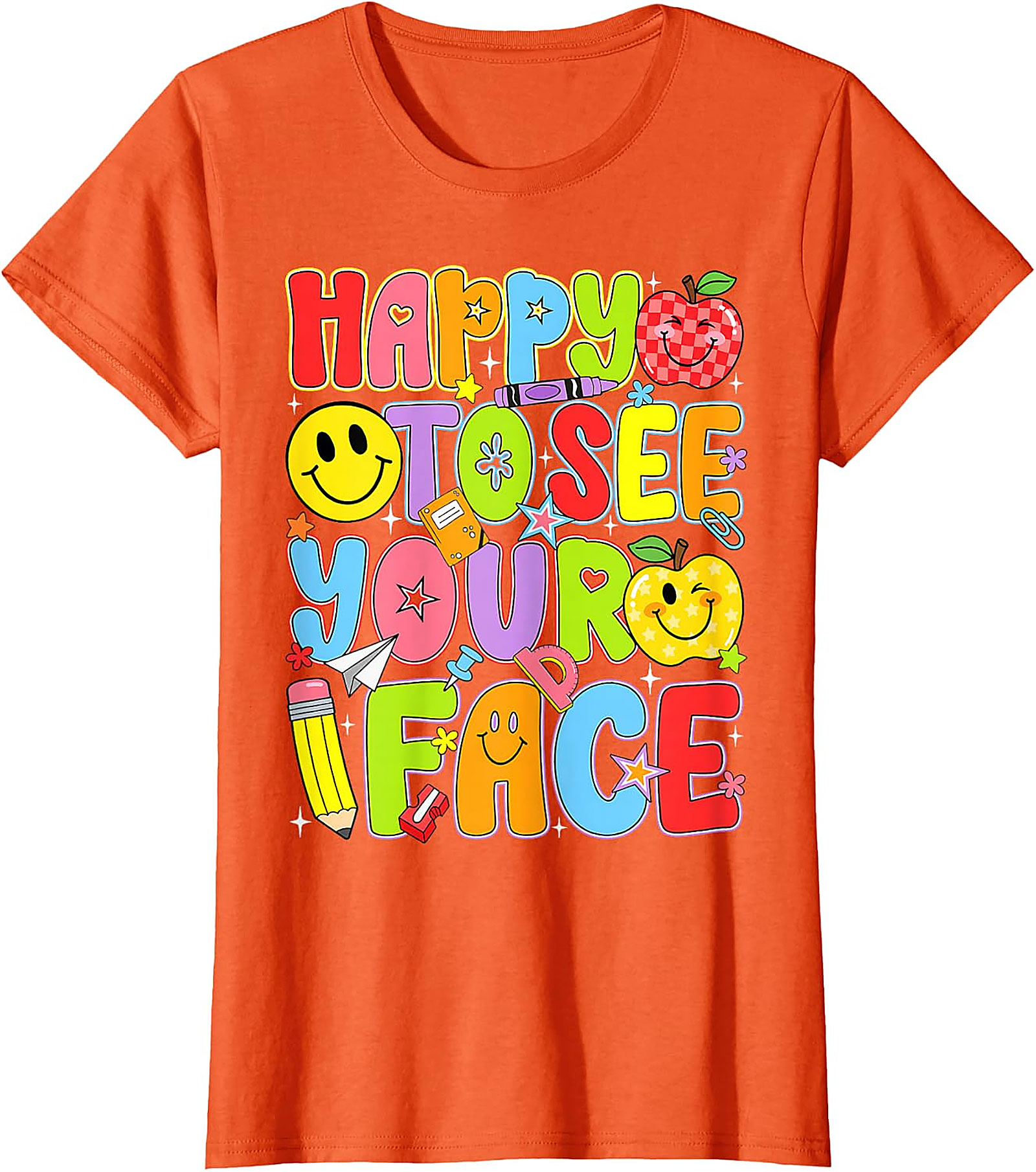 Happy to See Your Face Teacher T-Shirt | Back to School Tee