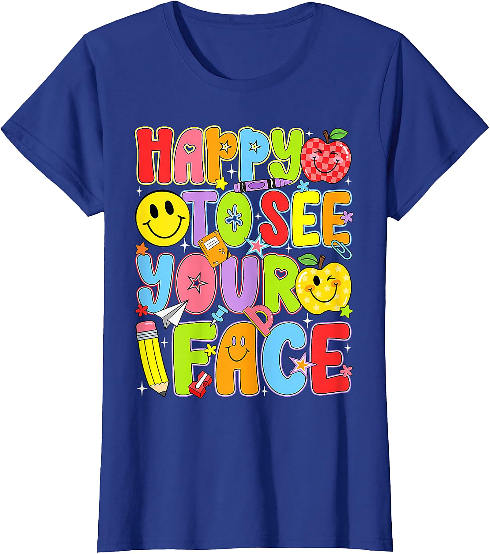 Happy to See Your Face Teacher T-Shirt | Back to School Tee