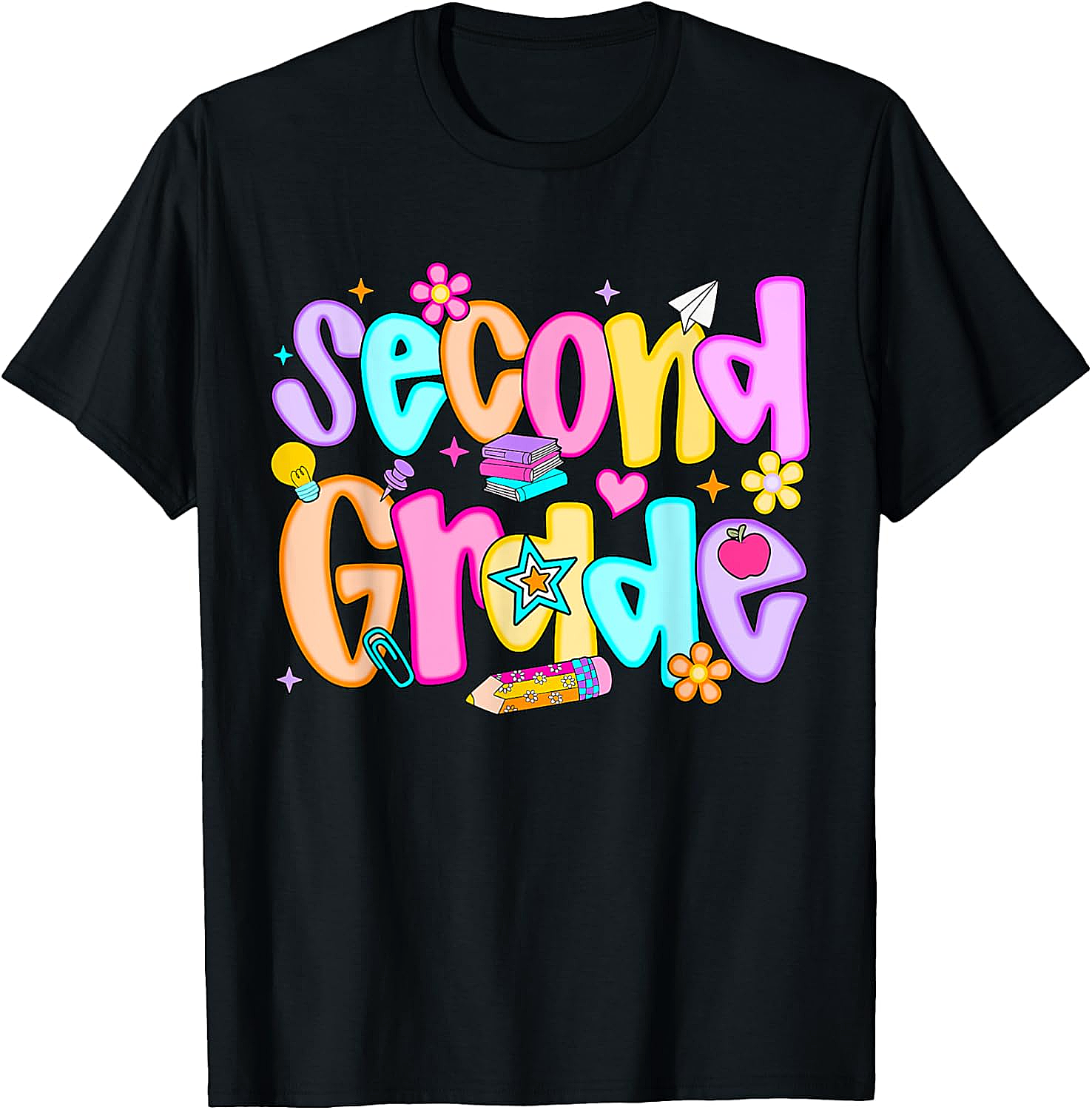 Preppy Second Grade T-Shirt Back to School 2nd Grade Tee