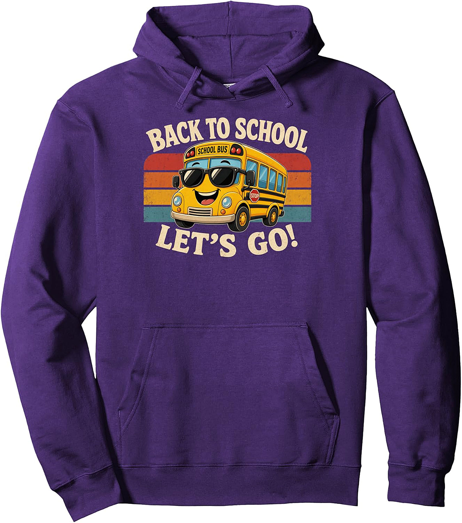  Back to School Bus Pullover Hoodie | Fun Graphic Design