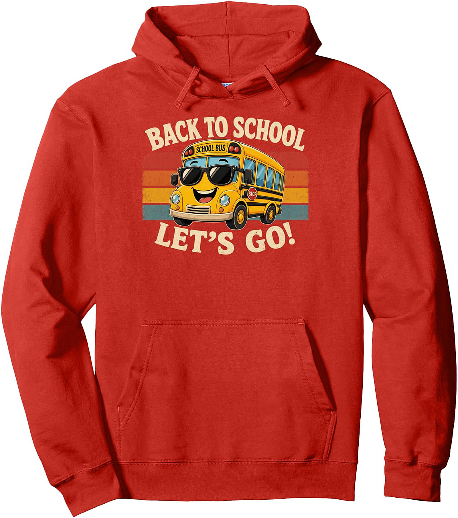  Back to School Bus Pullover Hoodie | Fun Graphic Design