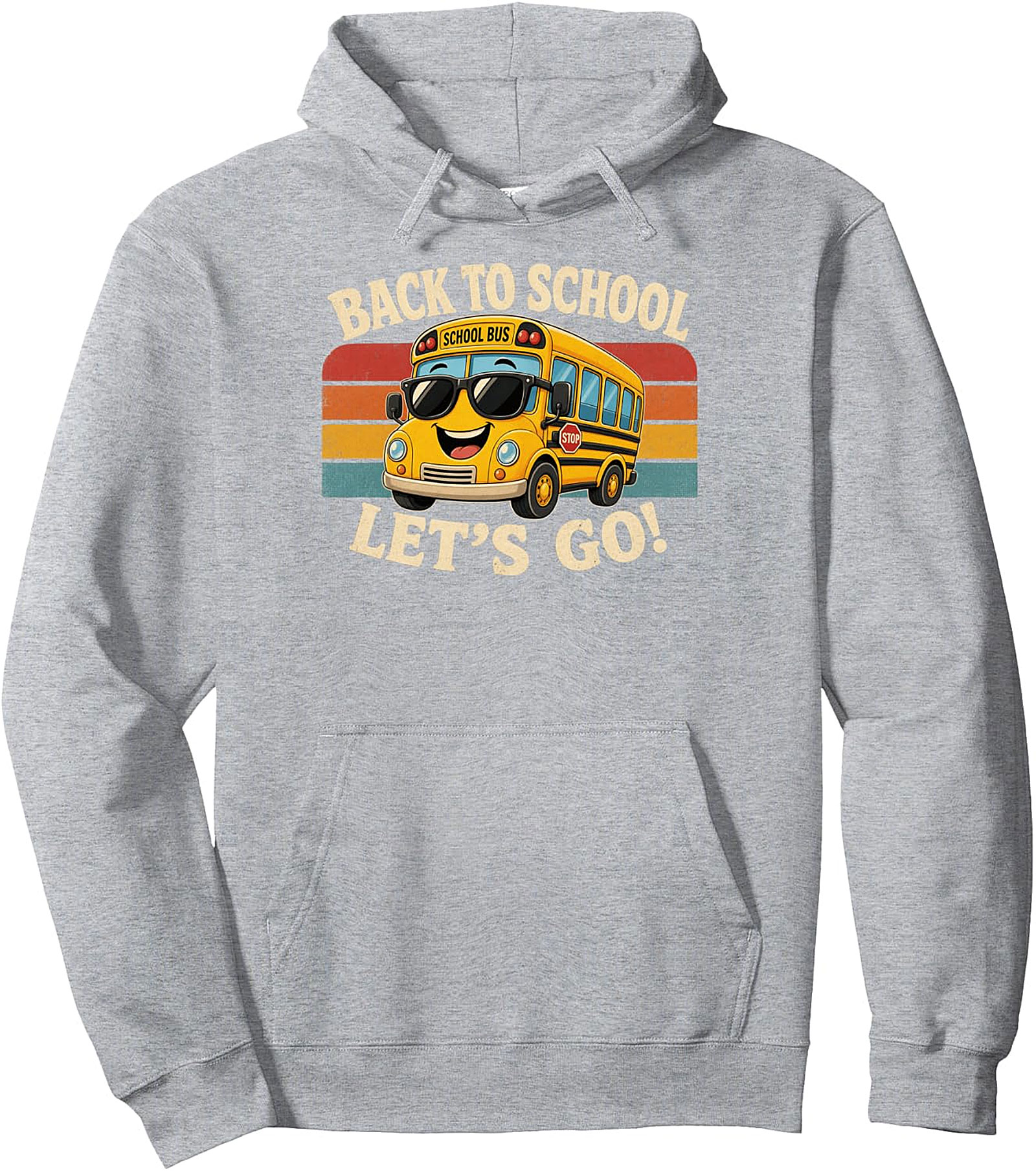  Back to School Bus Pullover Hoodie | Fun Graphic Design