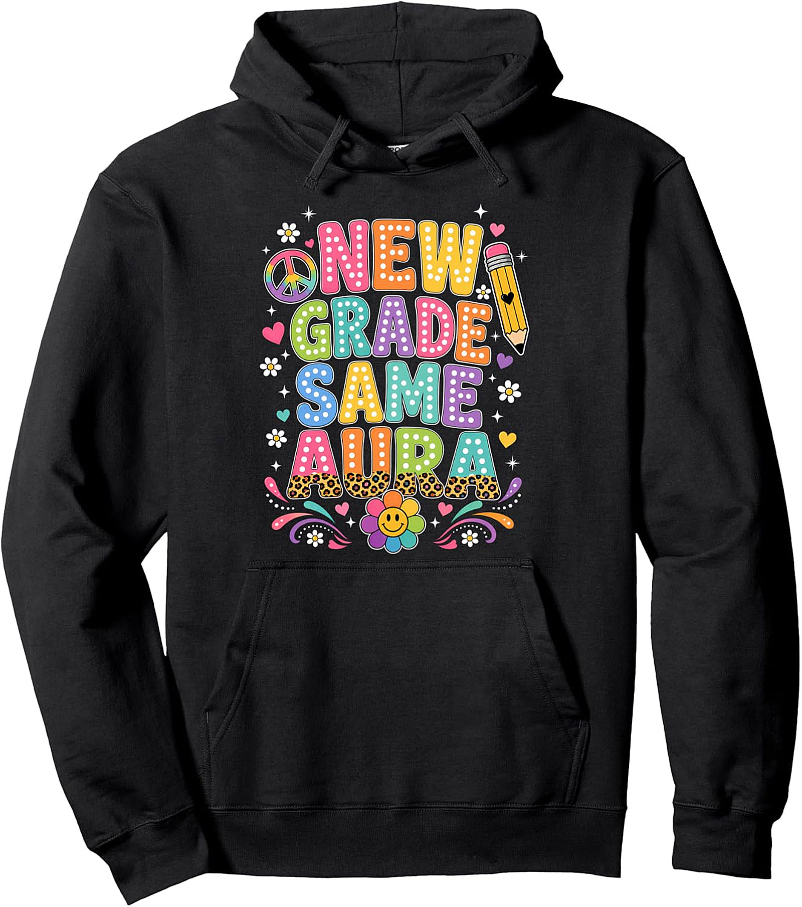 New Grade Same Aura Pullover Hoodie | Back To School Vibes